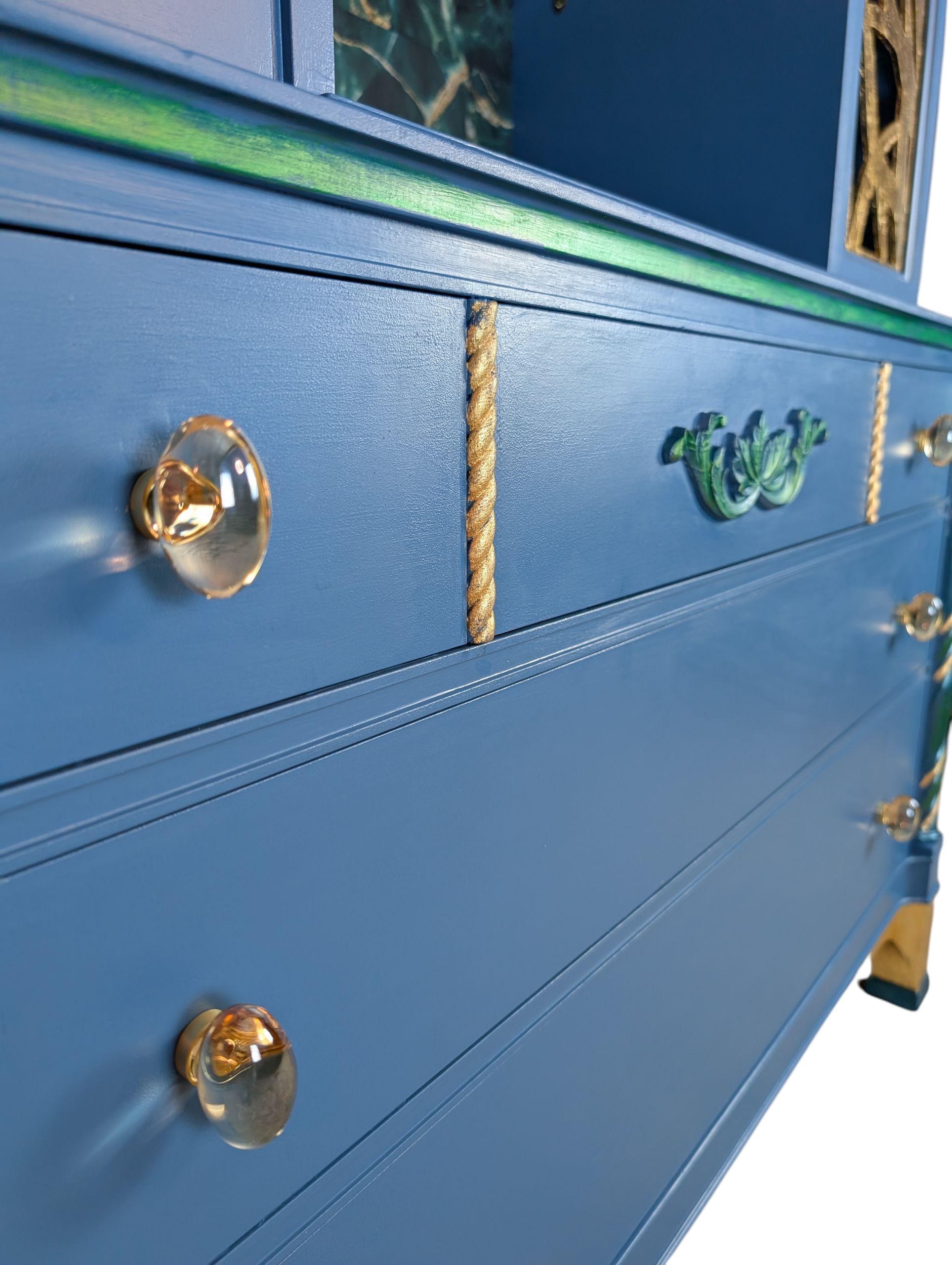Hollywood Regency Modern Glam Hutch Liquor Cabinet, view 3