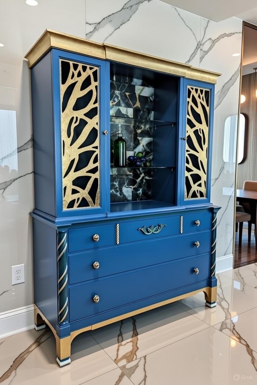 Hollywood Regency Modern Glam Hutch Liquor Cabinet, view 5