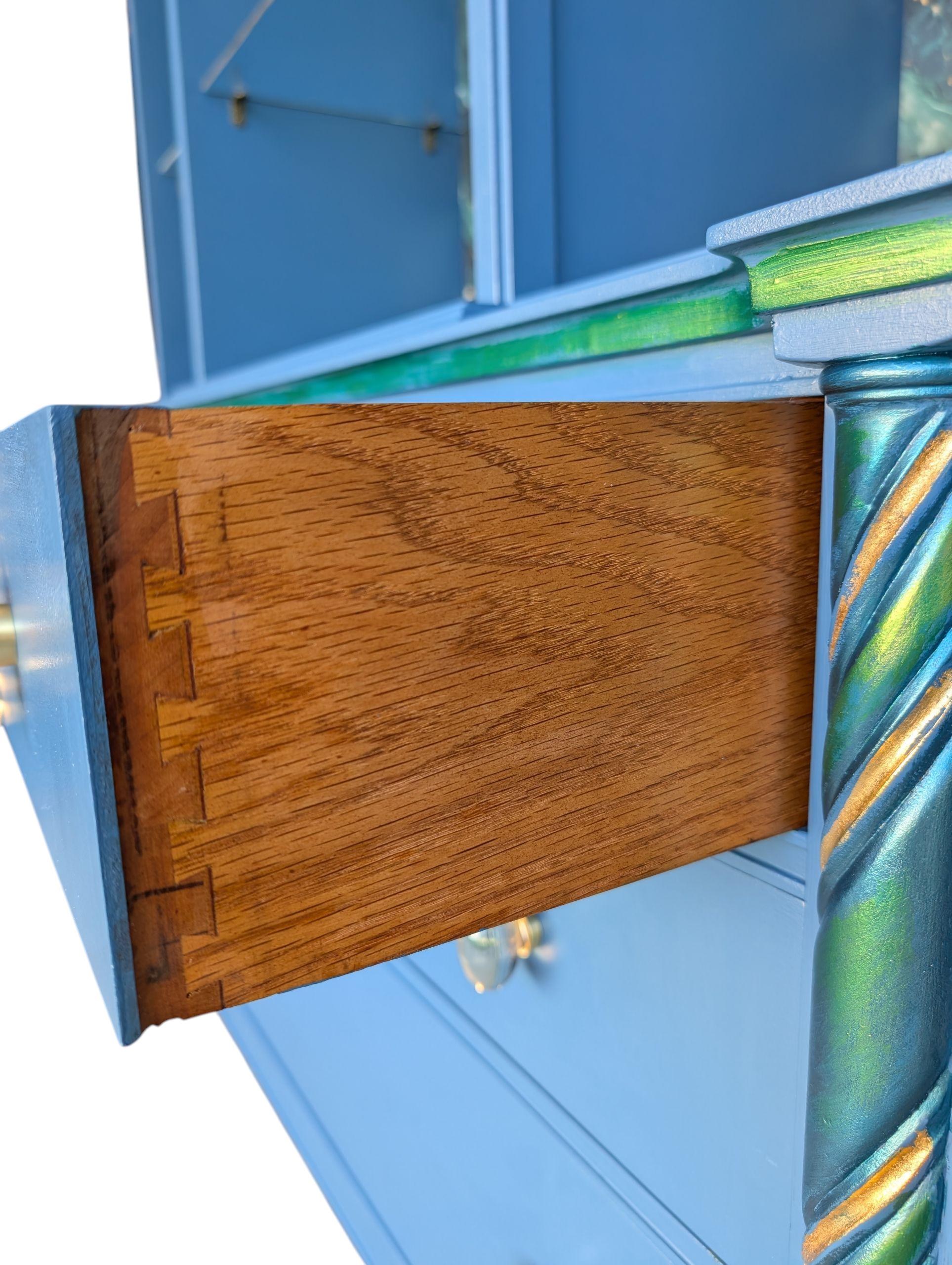 Hollywood Regency Modern Glam Hutch Liquor Cabinet, view 7