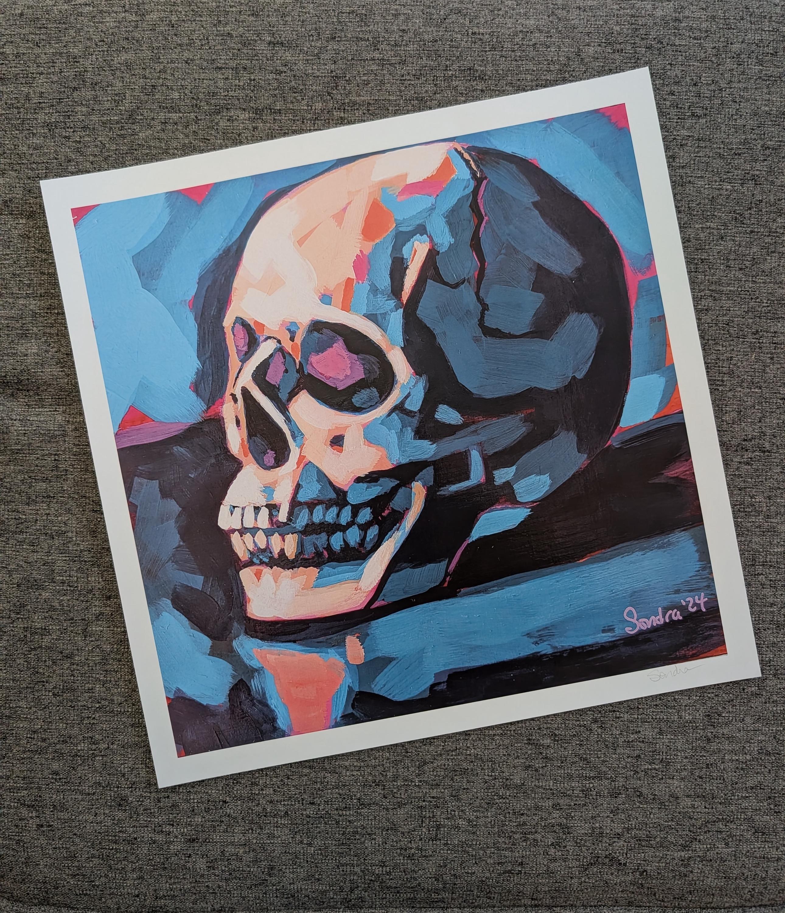 Skull PRINT of Acrylic Painting