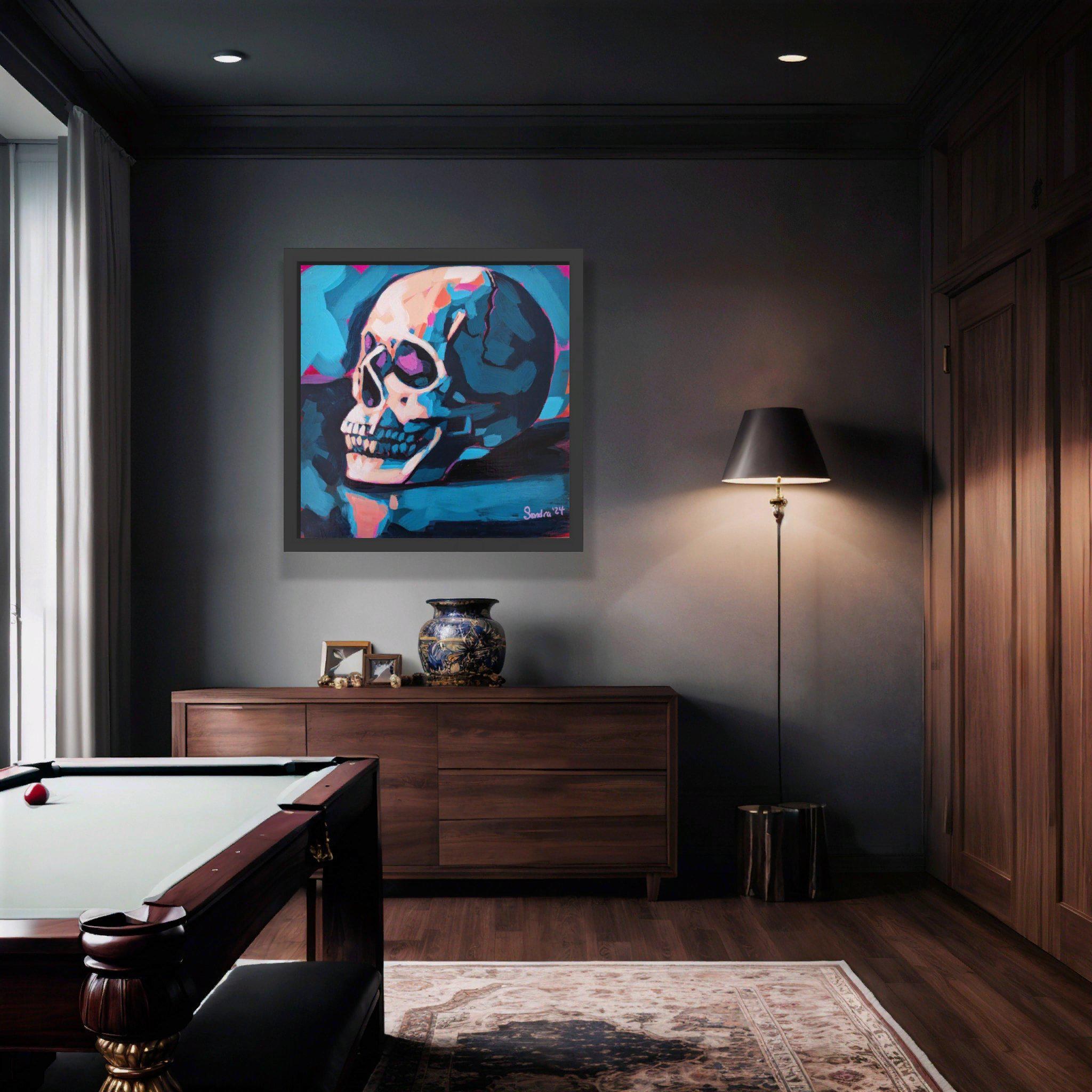 Skull PRINT of Acrylic Painting, view 3