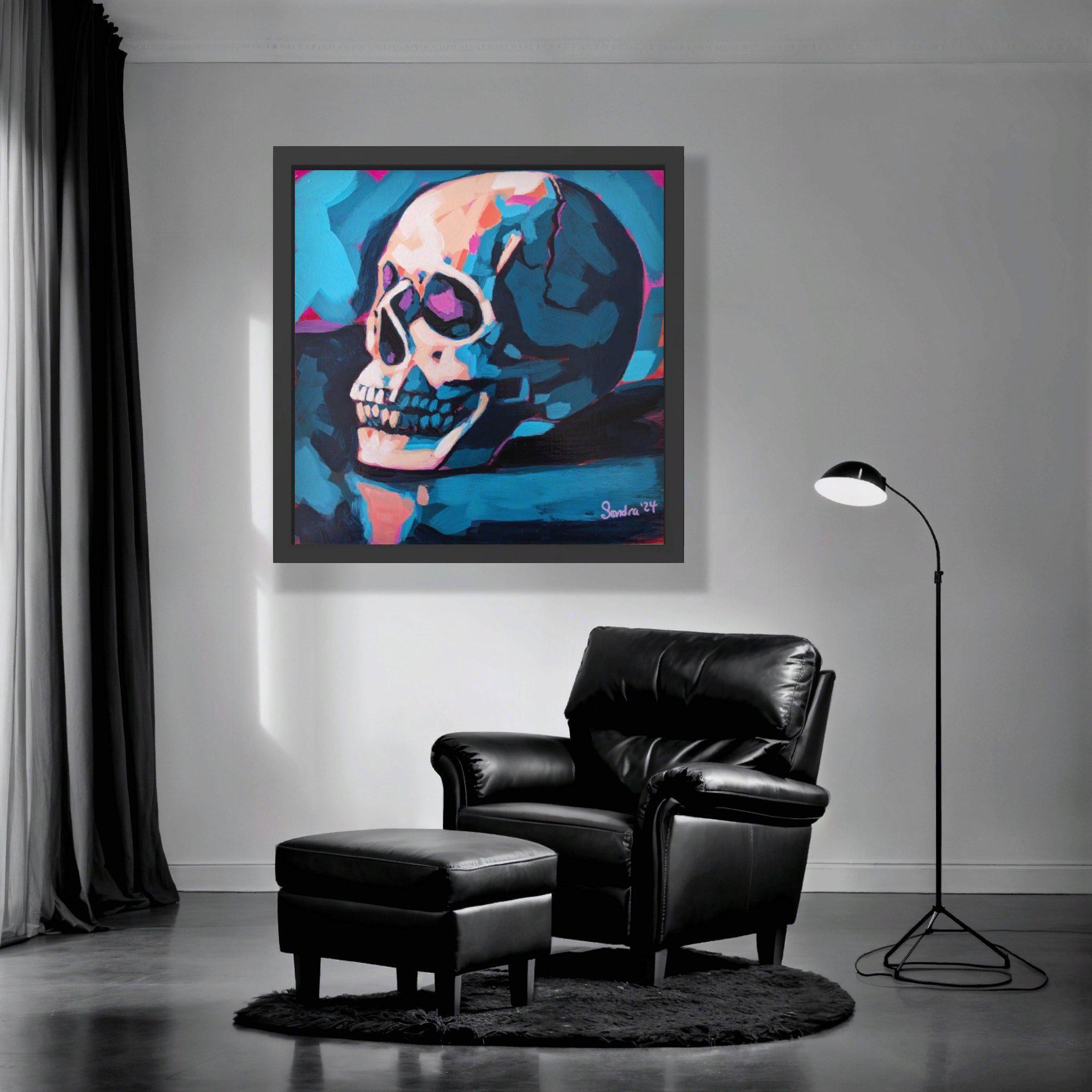 Skull PRINT of Acrylic Painting, view 4