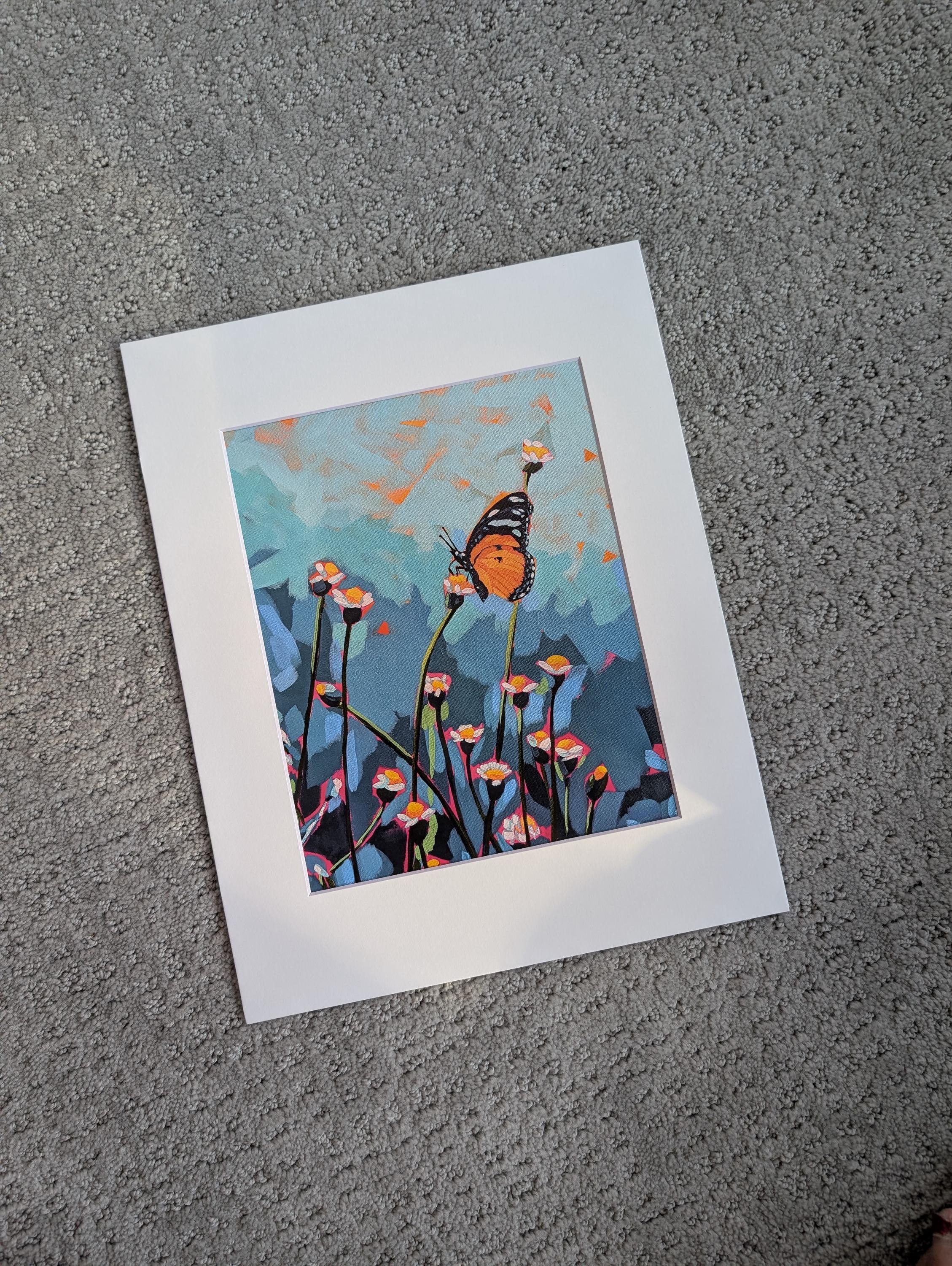 Flower Field Butterfly PRINT of Acrylic Painting, view 5