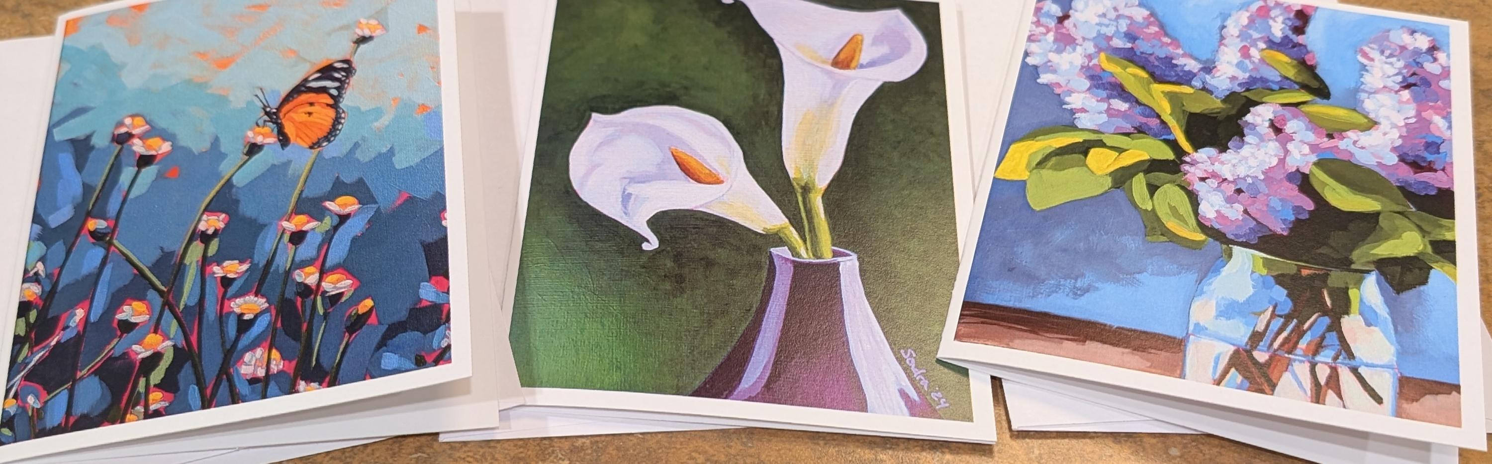 Everyday Greeting Cards of Acrylic Paintings Gift