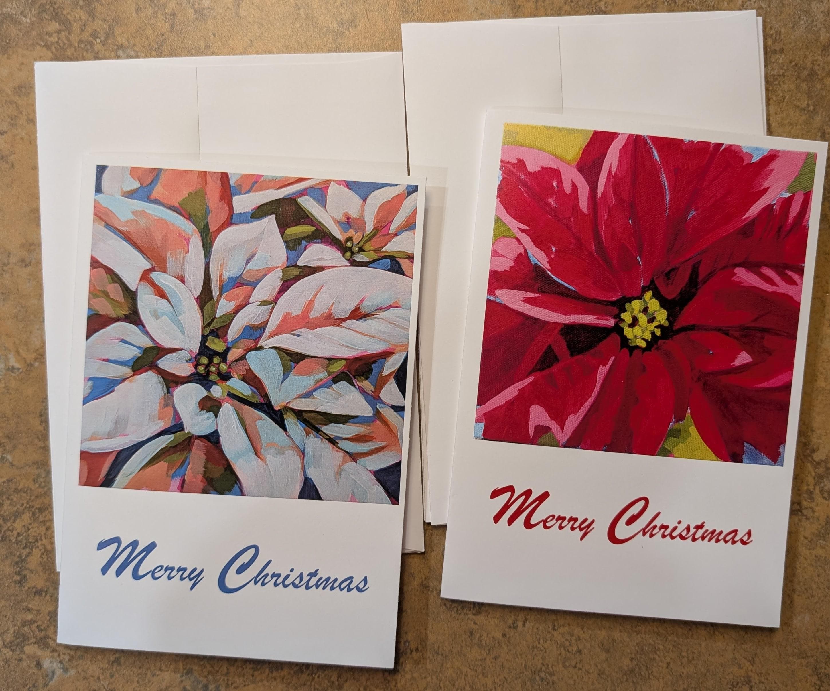 Blank Christmas Cards of Acrylic Paintings