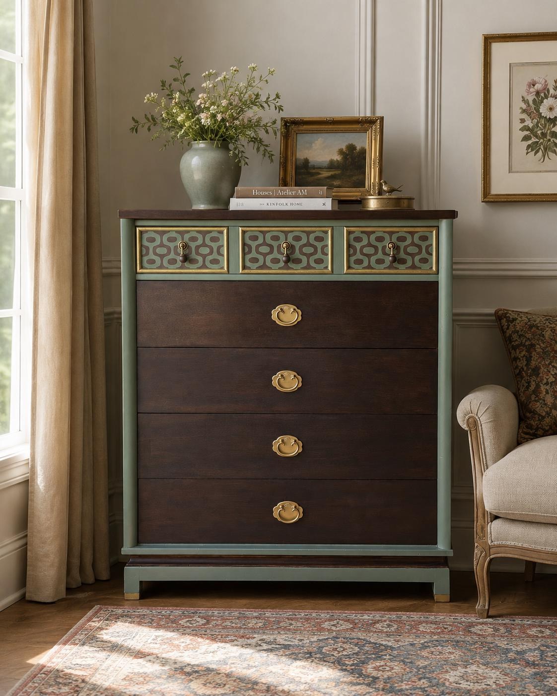 One-of-a-Kind Hand-Finished American of Martinsville Mid-Century Dresser.