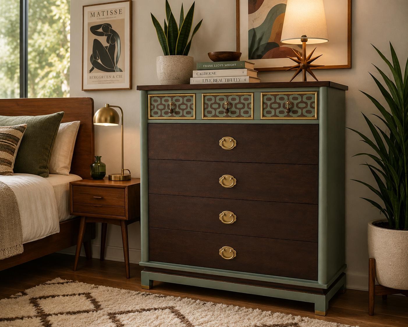 One-of-a-Kind Hand-Finished American of Martinsville Mid-Century Dresser., view 2