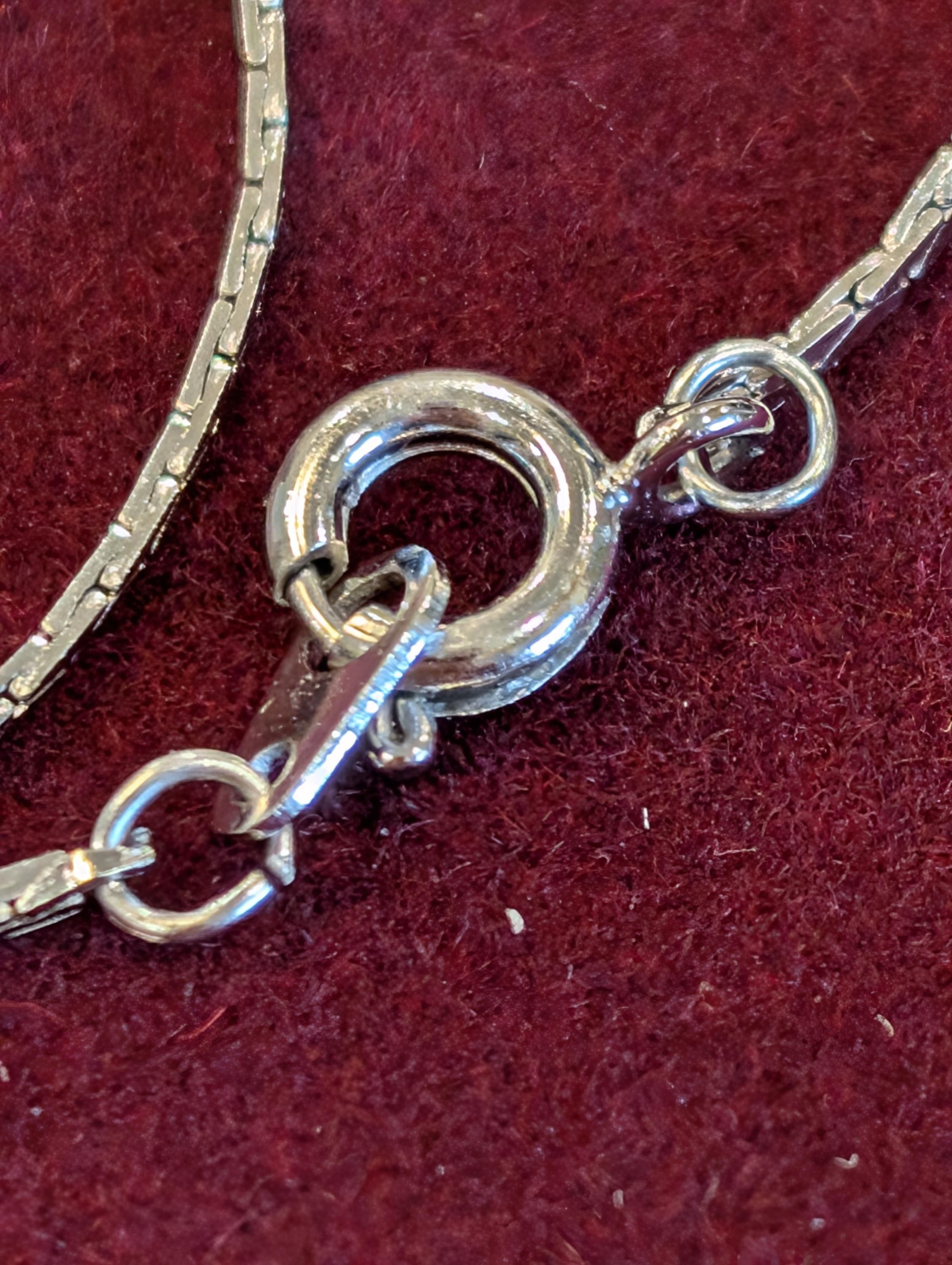 Silver faux pearl pendant necklace, view 5