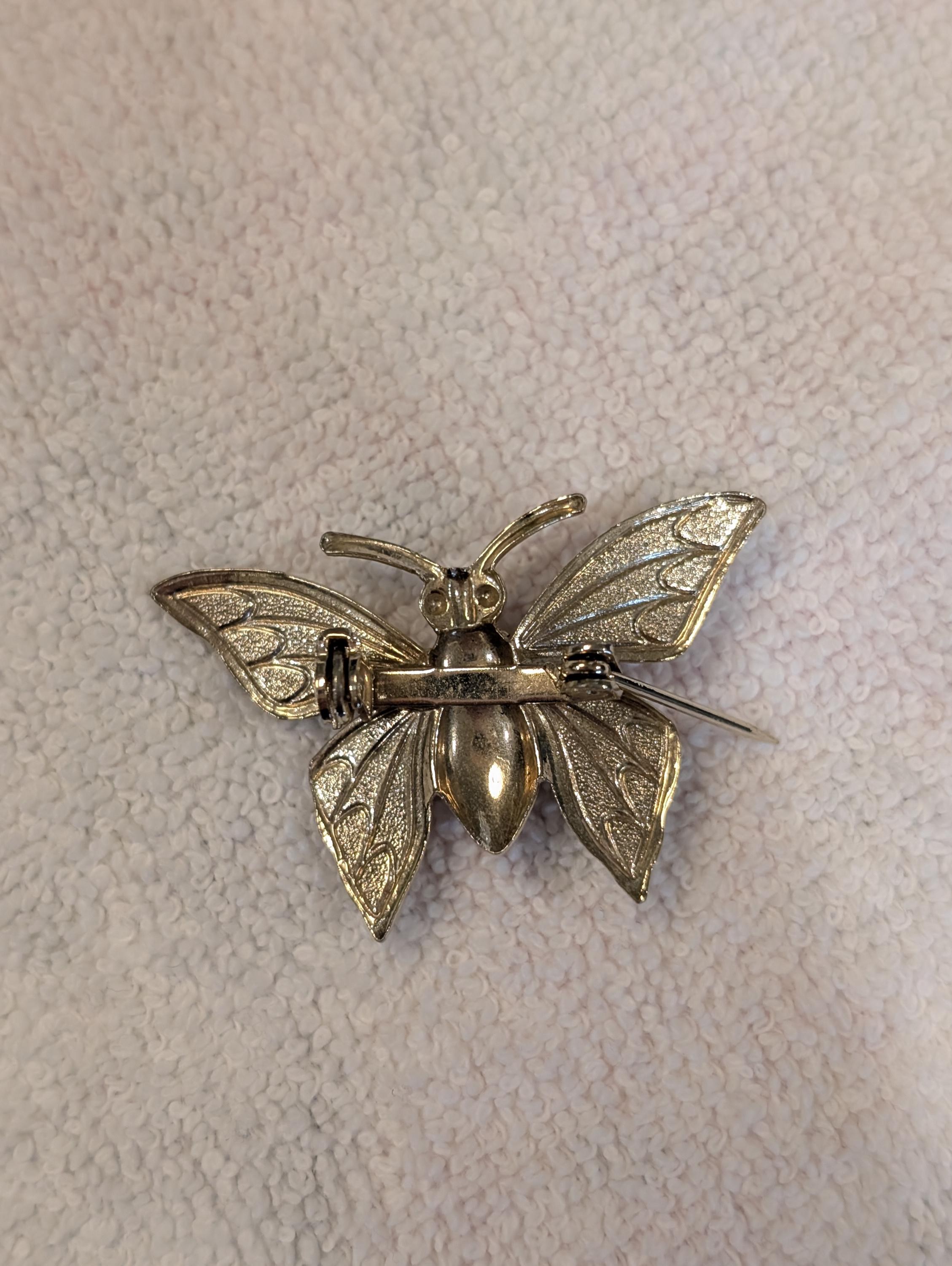 Tiger's Eye Butterfly Brooch Pin, view 3