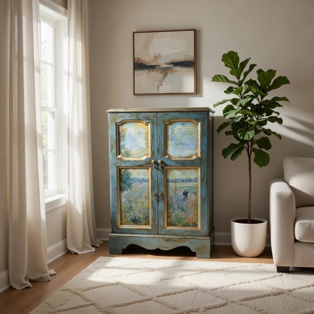 CUSTOM ORDER OPTION: French Monet Radio Cabinet, view 13