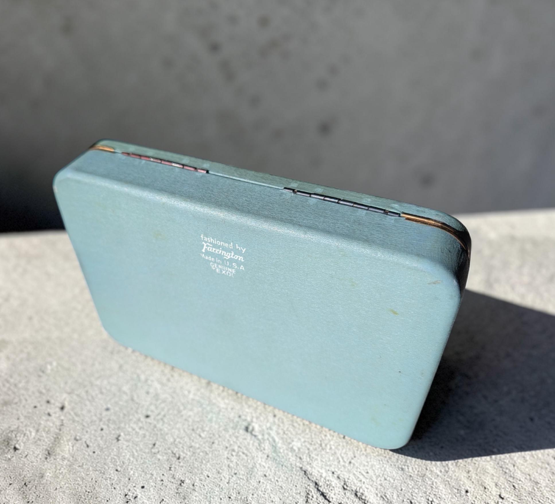 Vintage Blue Jewelry Box Farrington USA, view 3