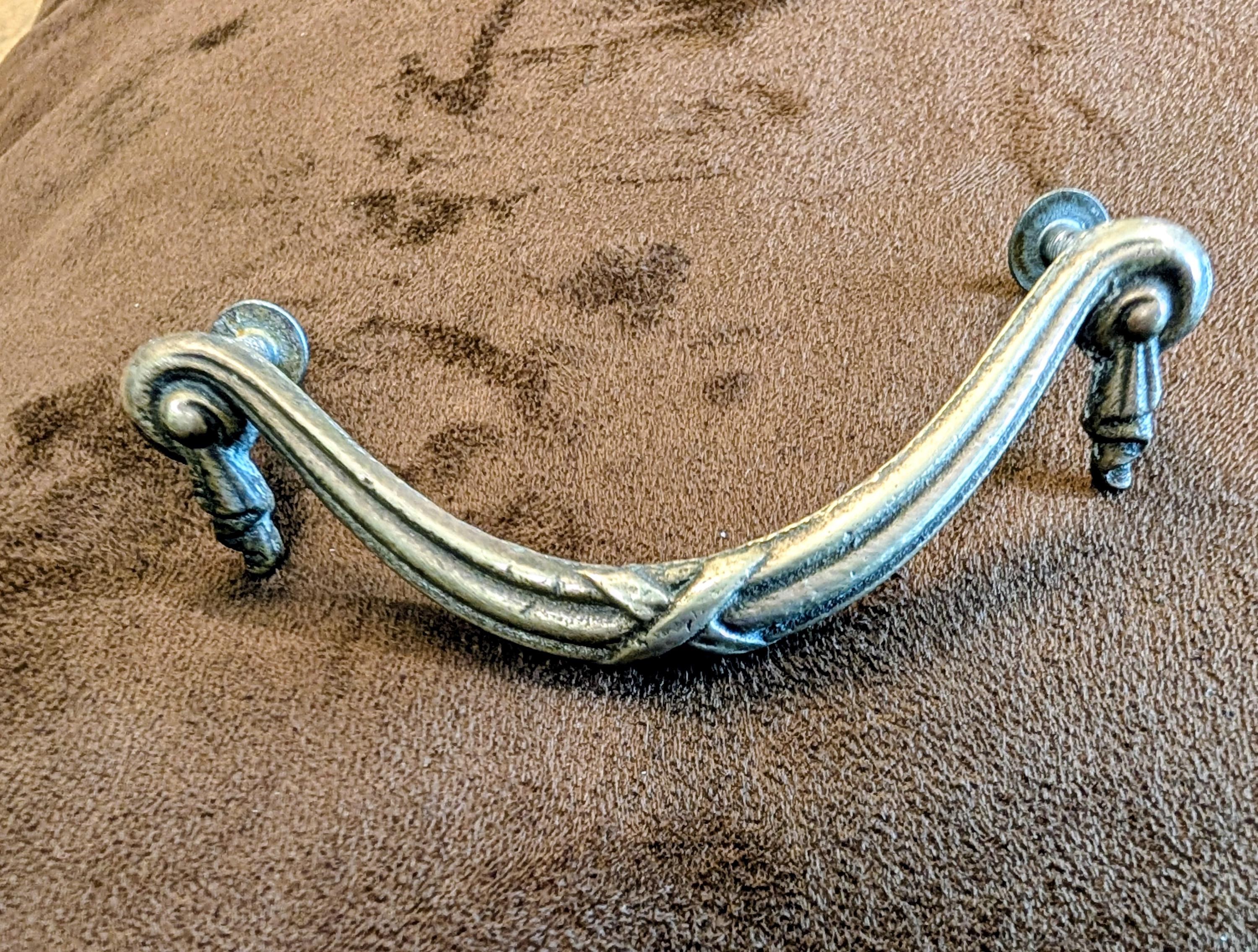 Vintage Federal Style Brass Drawer Pulls – 3” Center Hardware (5 available), view 4