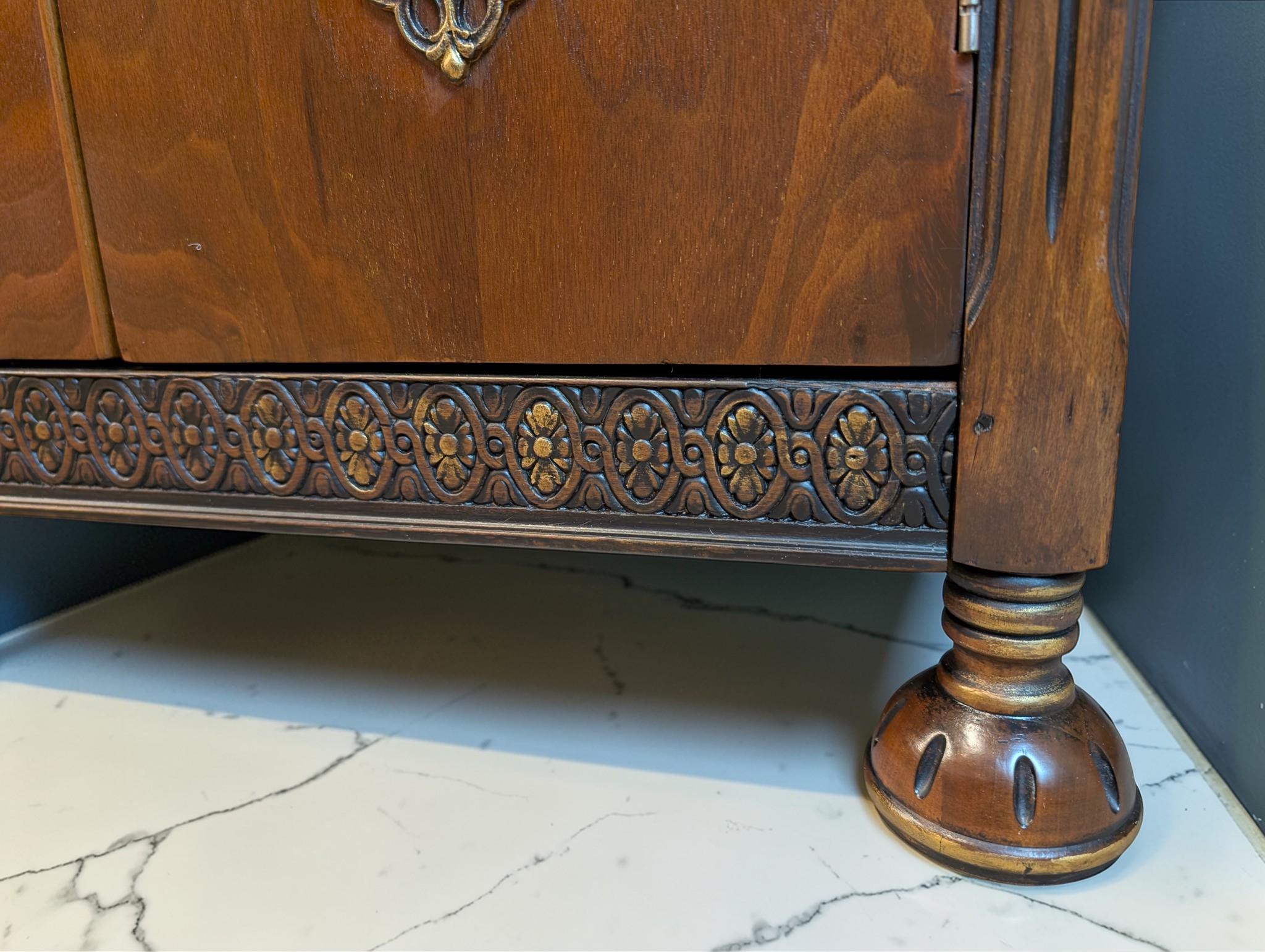 CUSTOM ORDER *OPTION: 1930s Gothic / Tudor Radio Cabinet Vanity, view 5
