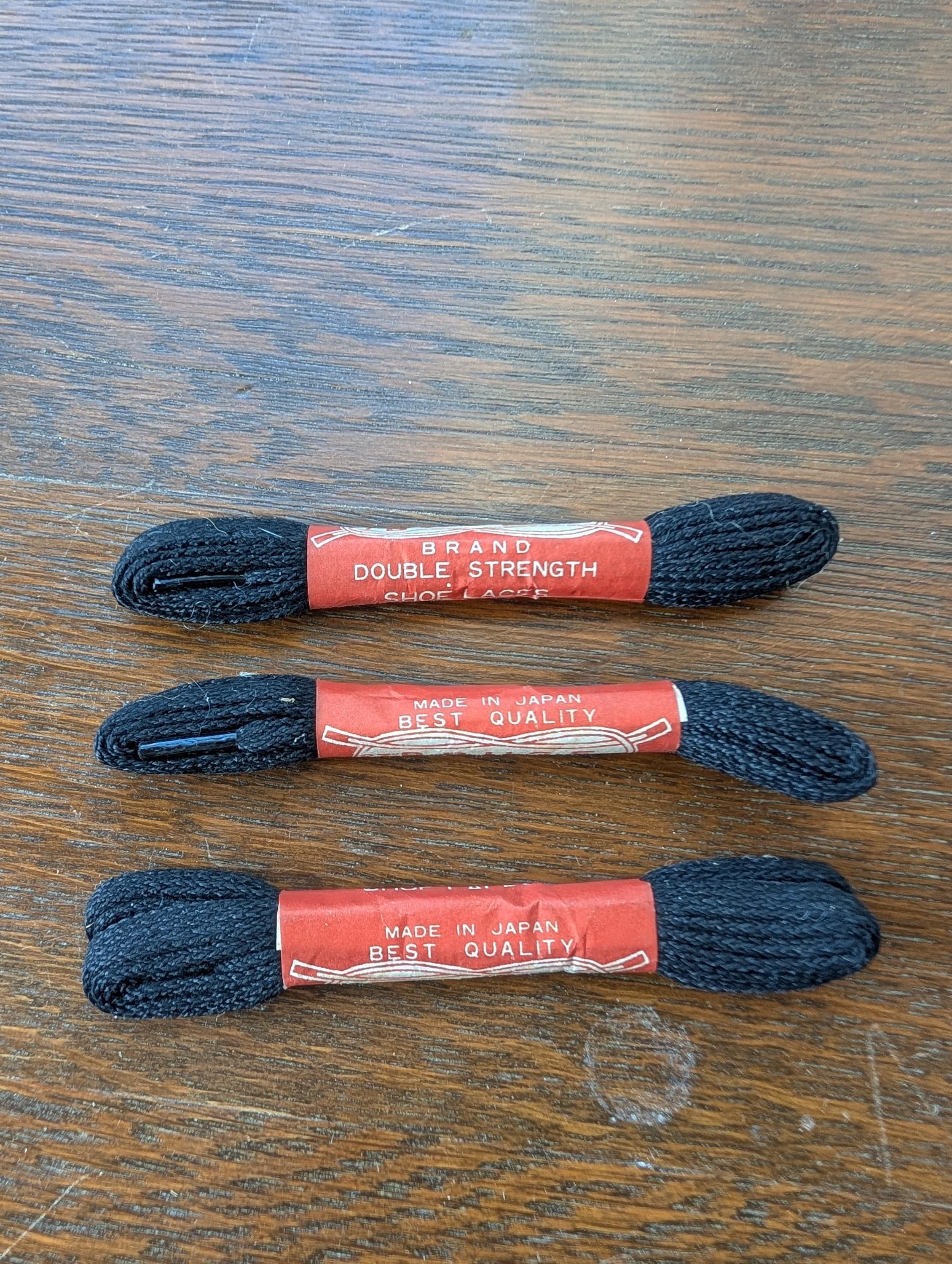 Vintage Bruce Brand Black Shoelaces, 27" Double Strength Made in Japan, view 3