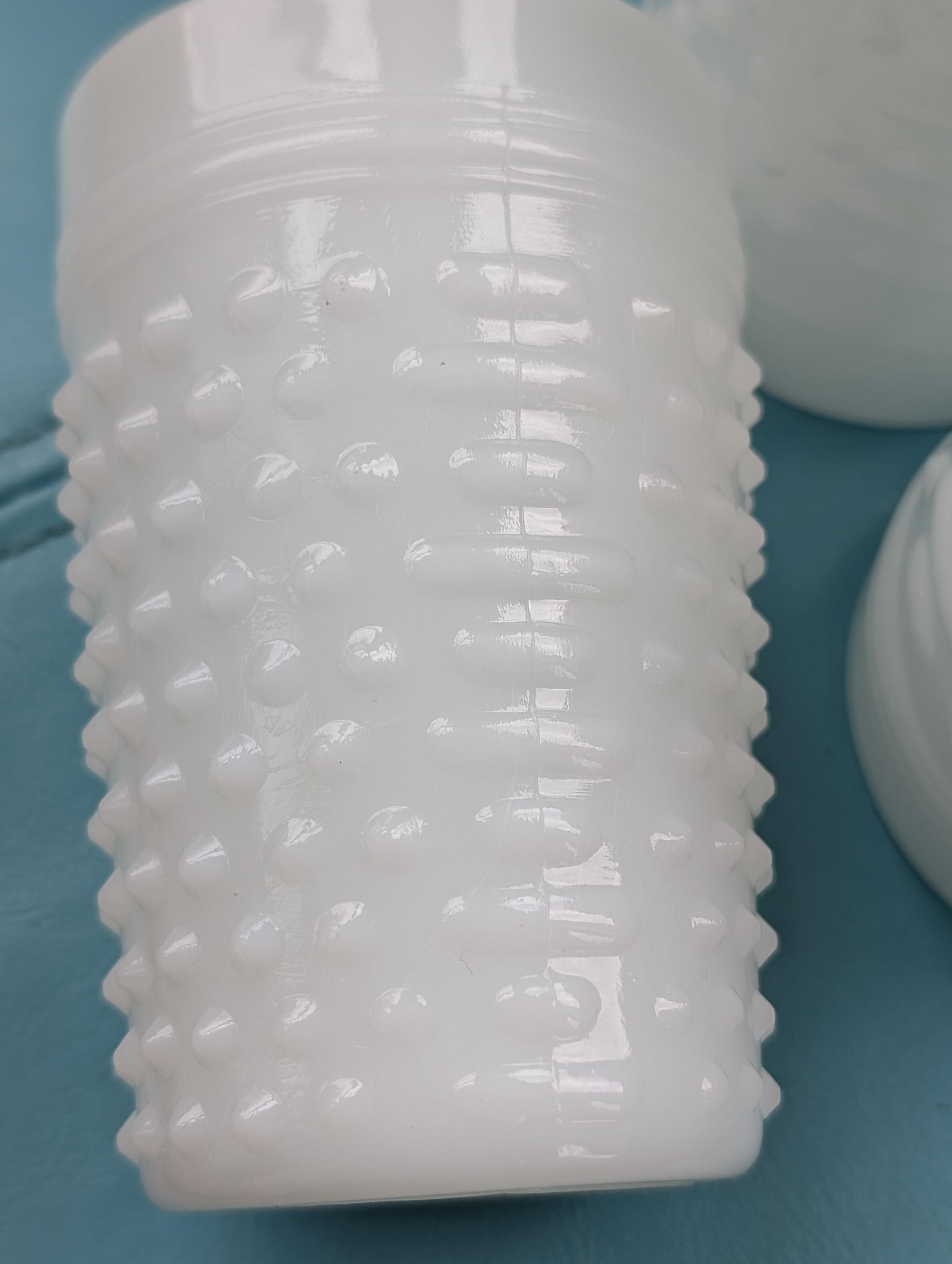 Vintage Anchor Hocking White Hobnail Milk Glass Juice Glasses Set of 4, view 3