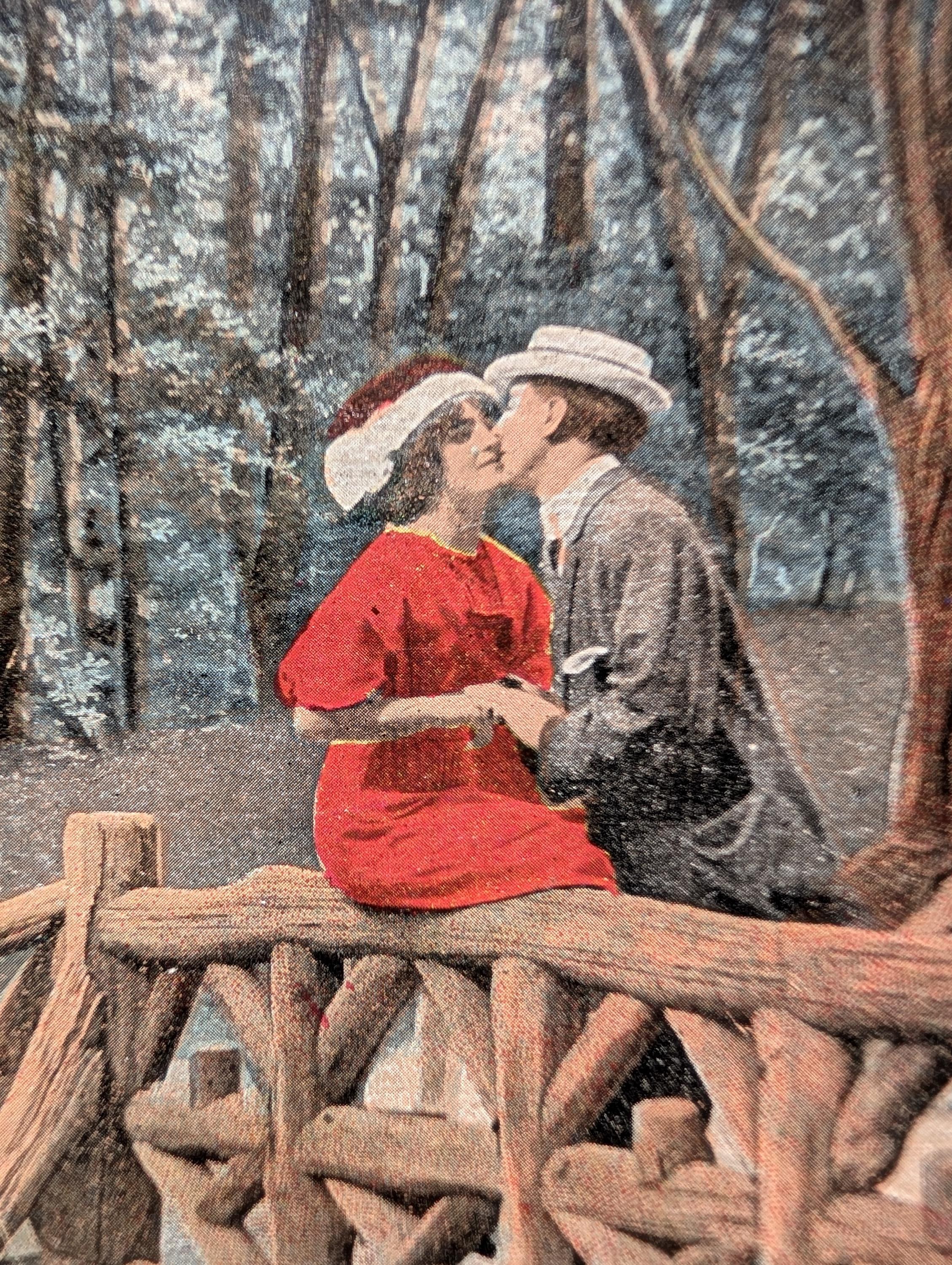 Antique Romantic Postcard “I Trust We Shall Meet Again,” Baltimore MD, 1910s Linen Look Love Postcard, Edwardian Era Ephemera