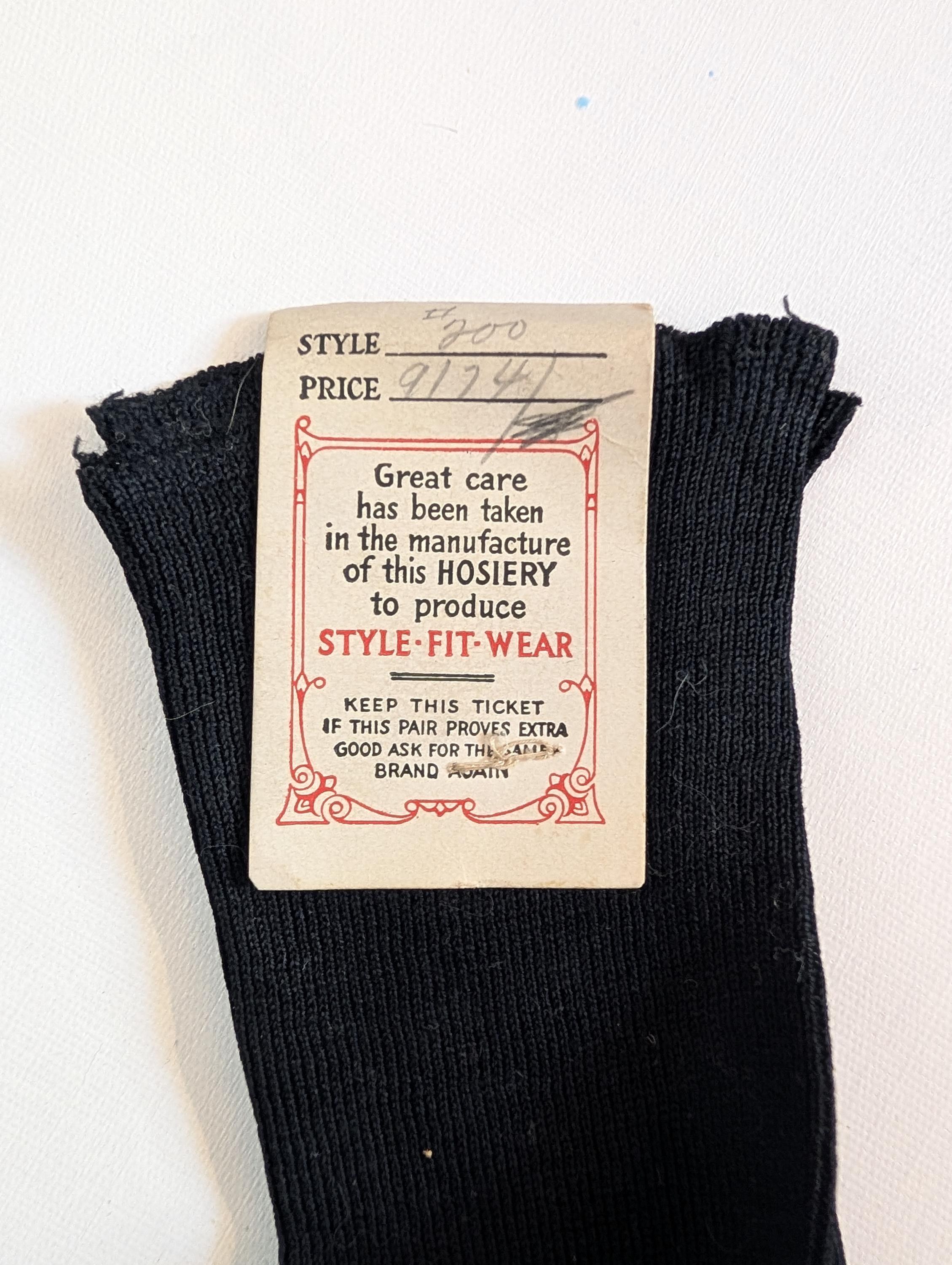 Vintage Black Cat Hosiery, NOS Ribbed Socks, Chicago Kenosha Hosiery Company, view 4