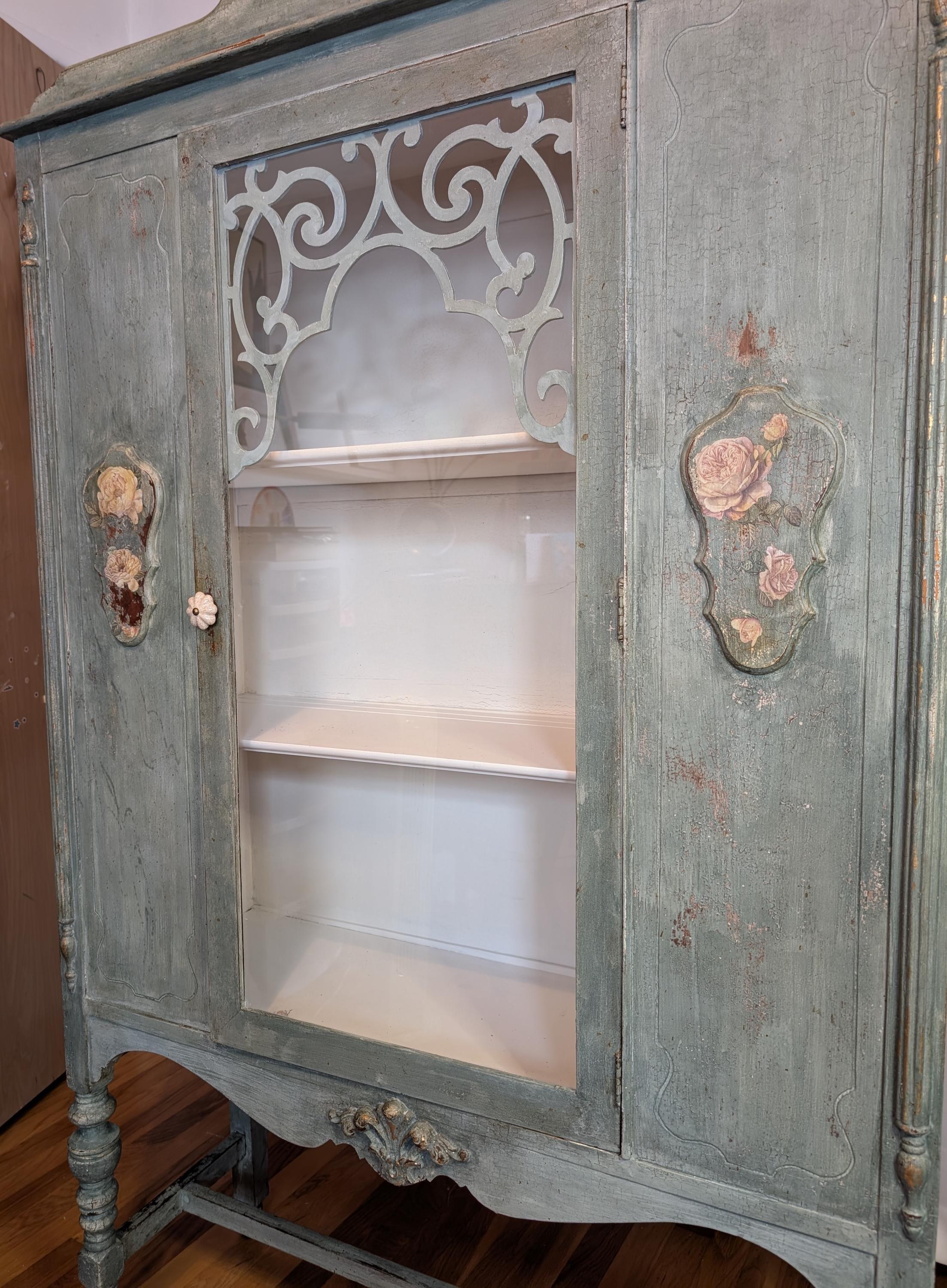 Antique French Cottage Display Cabinet, view 2