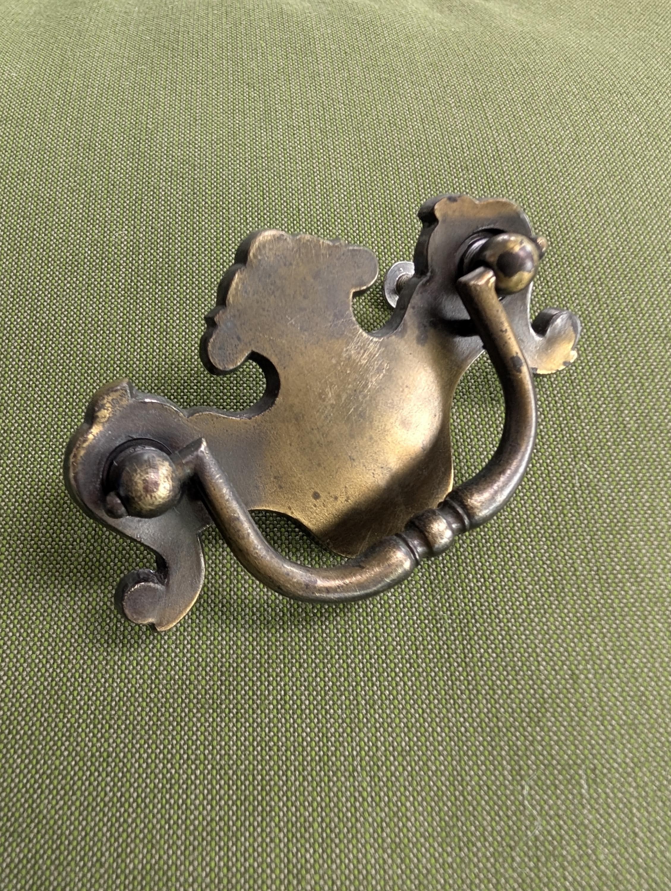 Ethan Allen Drawer Pull 2" Center Vintage Hexagon Coffee Table Hardware Replacement A6154 DC, view 1