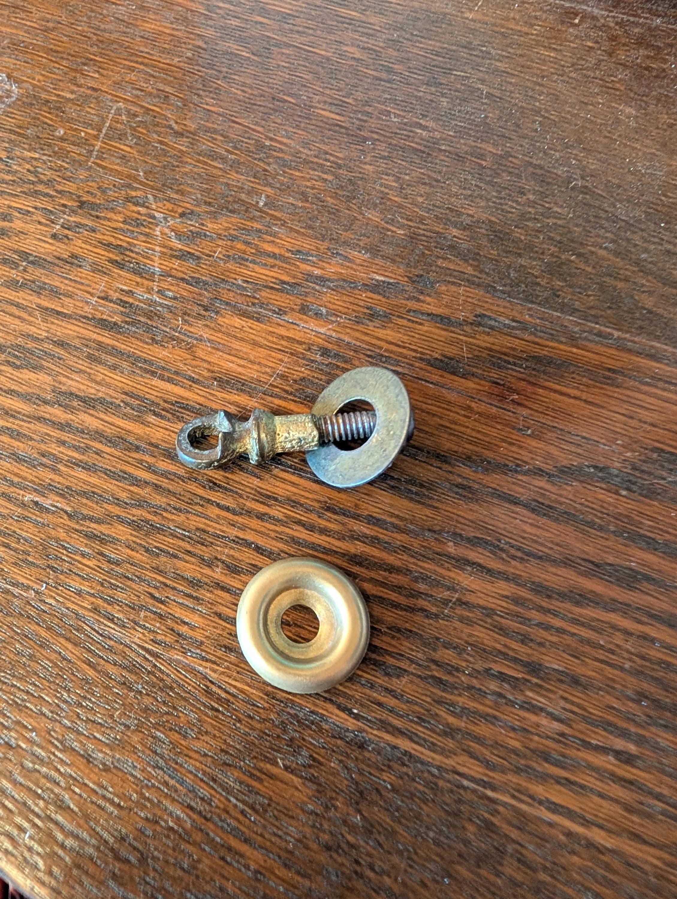 Set of 3 Vintage Solid Brass Bail Drawer Pulls — 3" Center-to-Center, view 5