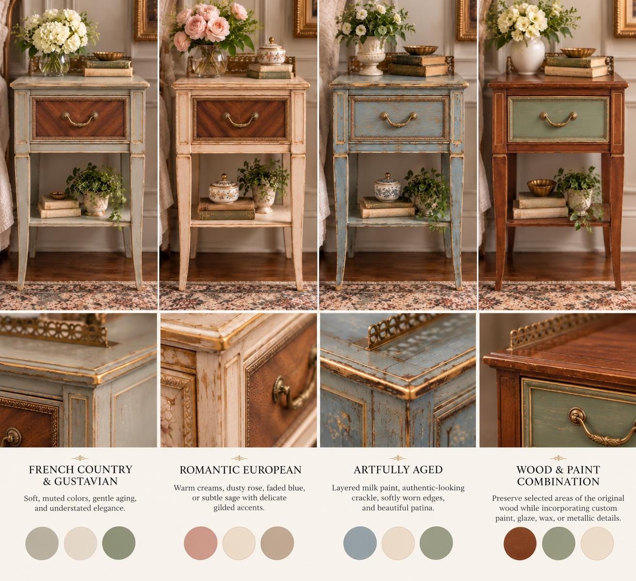 CUSTOMIZABLE Nightstand: 100-Year-Old Heirloom, Original Hardware, Custom Finish Option, view 9