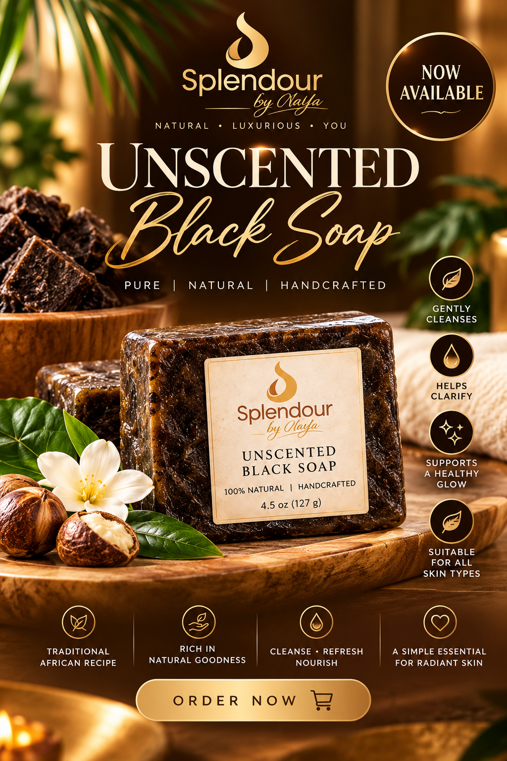 Splendour By NaYa Unscented Black Soap bars