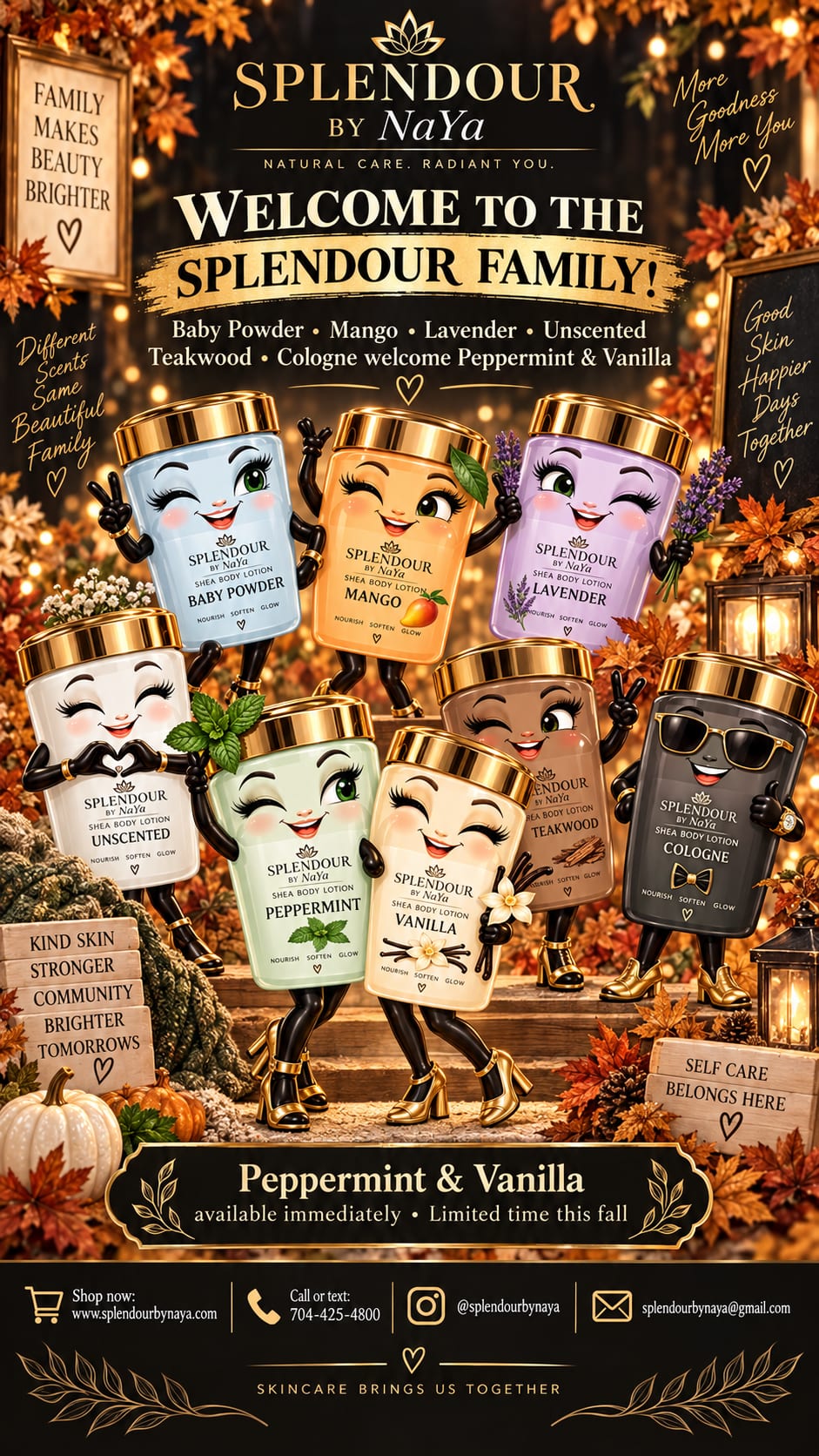 The Splendour scent family welcoming Vanilla and Peppermint