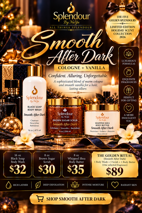 Smooth After Dark, Cologne + Vanilla, Golden collection poster