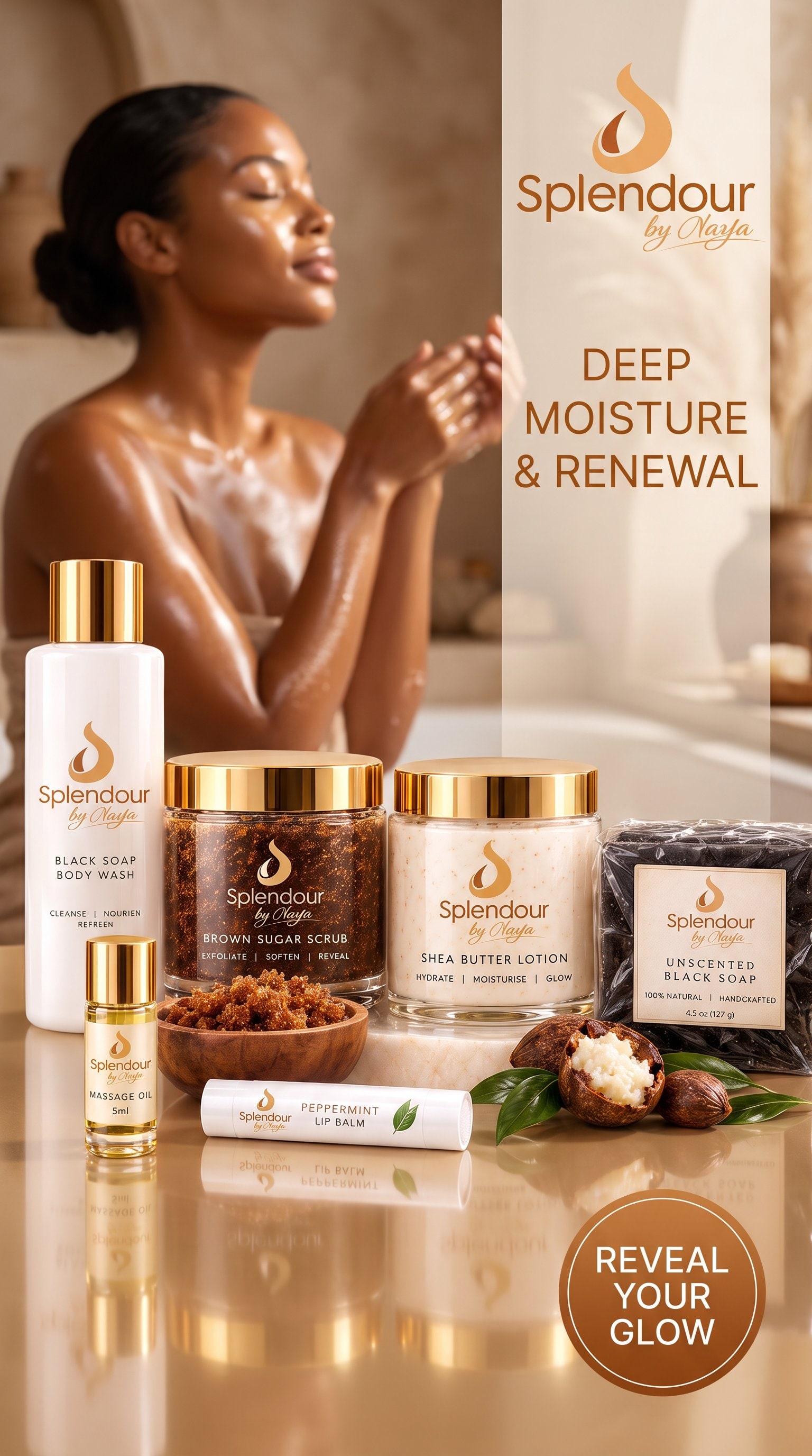 Splendour By NaYa deep moisture and renewal body care collection