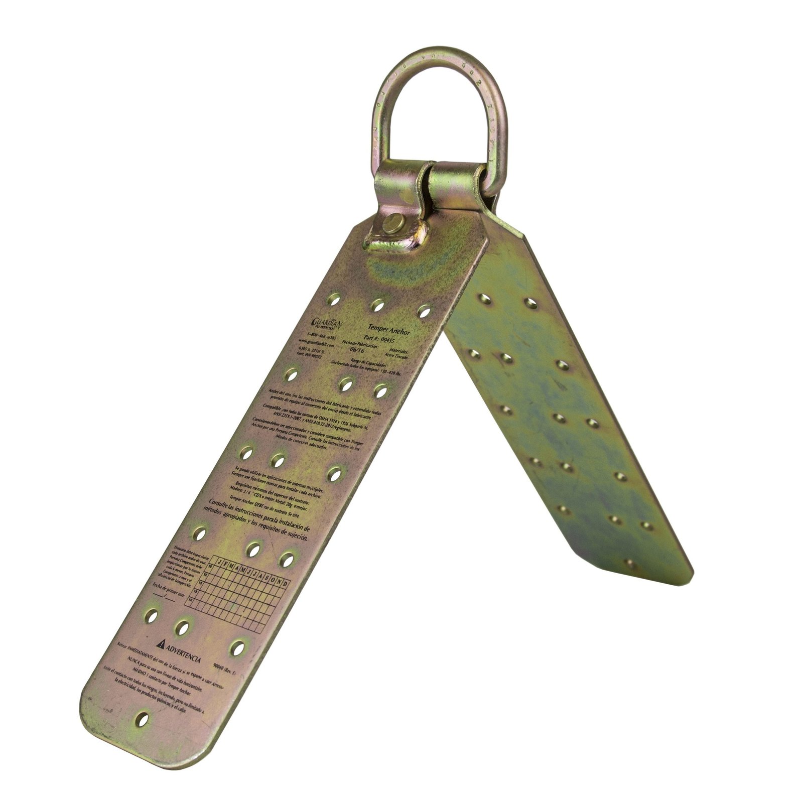 Reusable Roof Anchor — Hinged Steel, with Fasteners