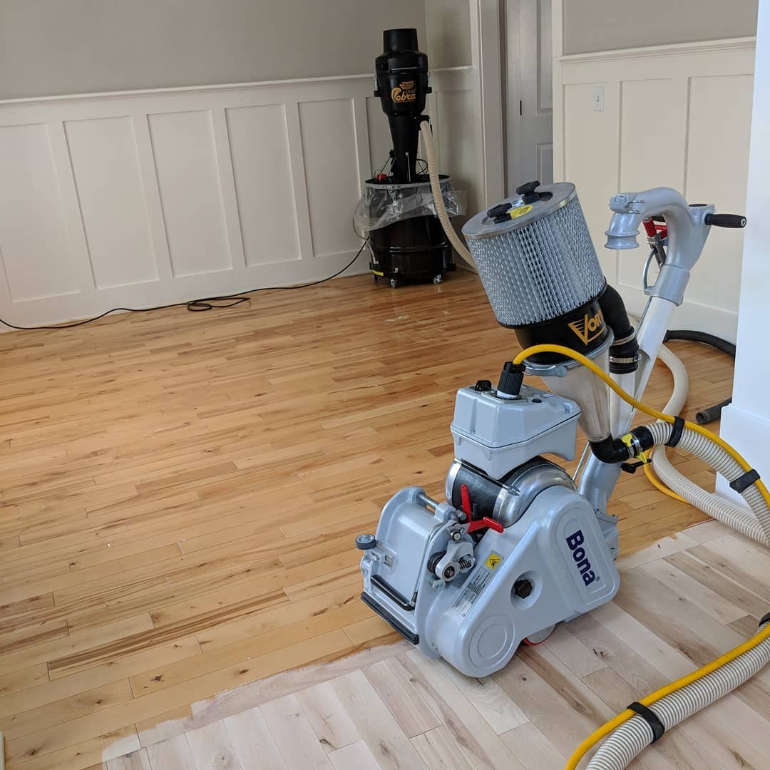 Hardwood refinishing work