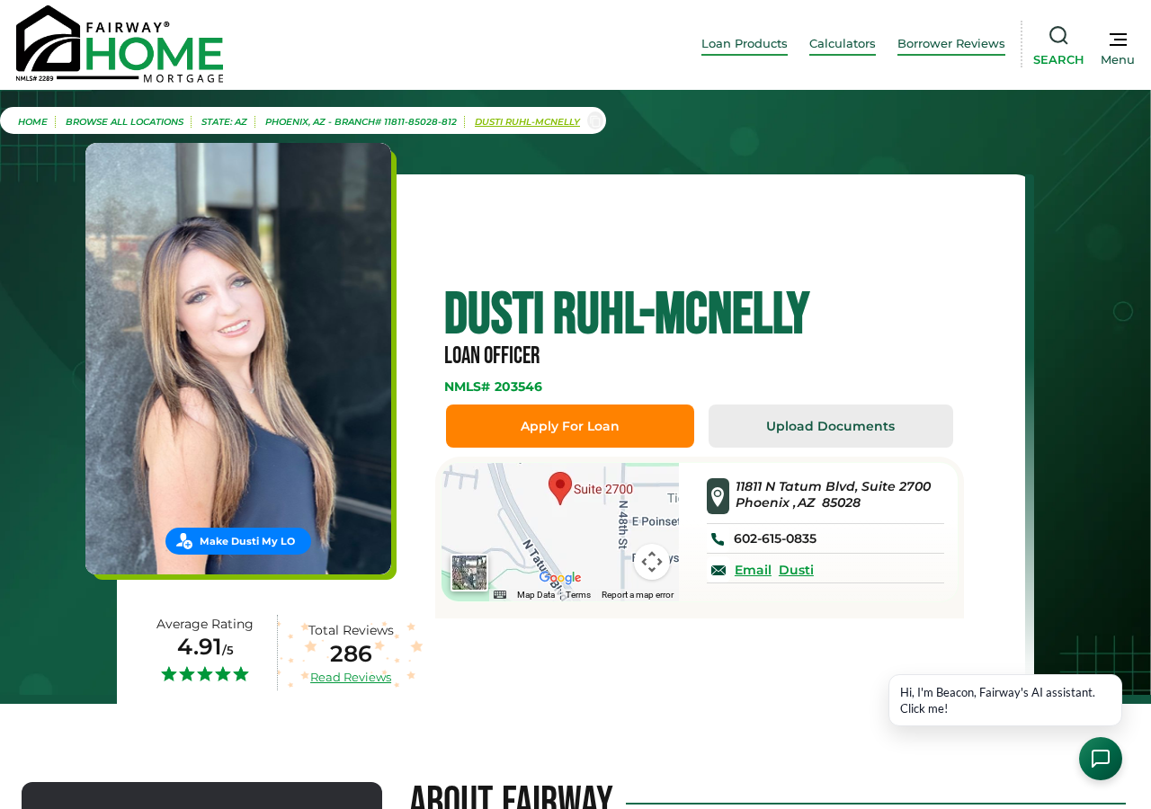 Apply for a loan with Dusti Ruhl-McNelly, Fairway, NMLS# 203546