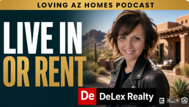 Live in or rent podcast artwork featuring Tina Marie Miller