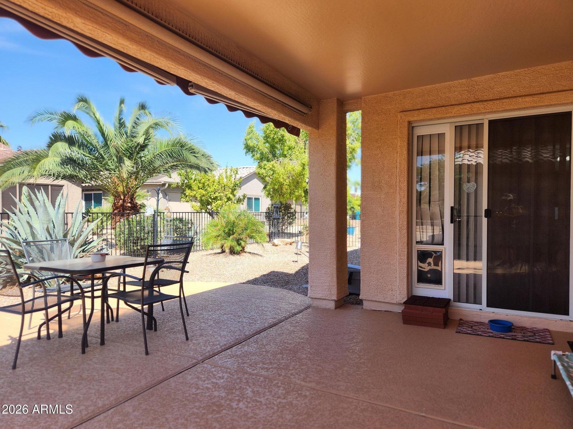 Covered back patio at 36 S Valencia Ct