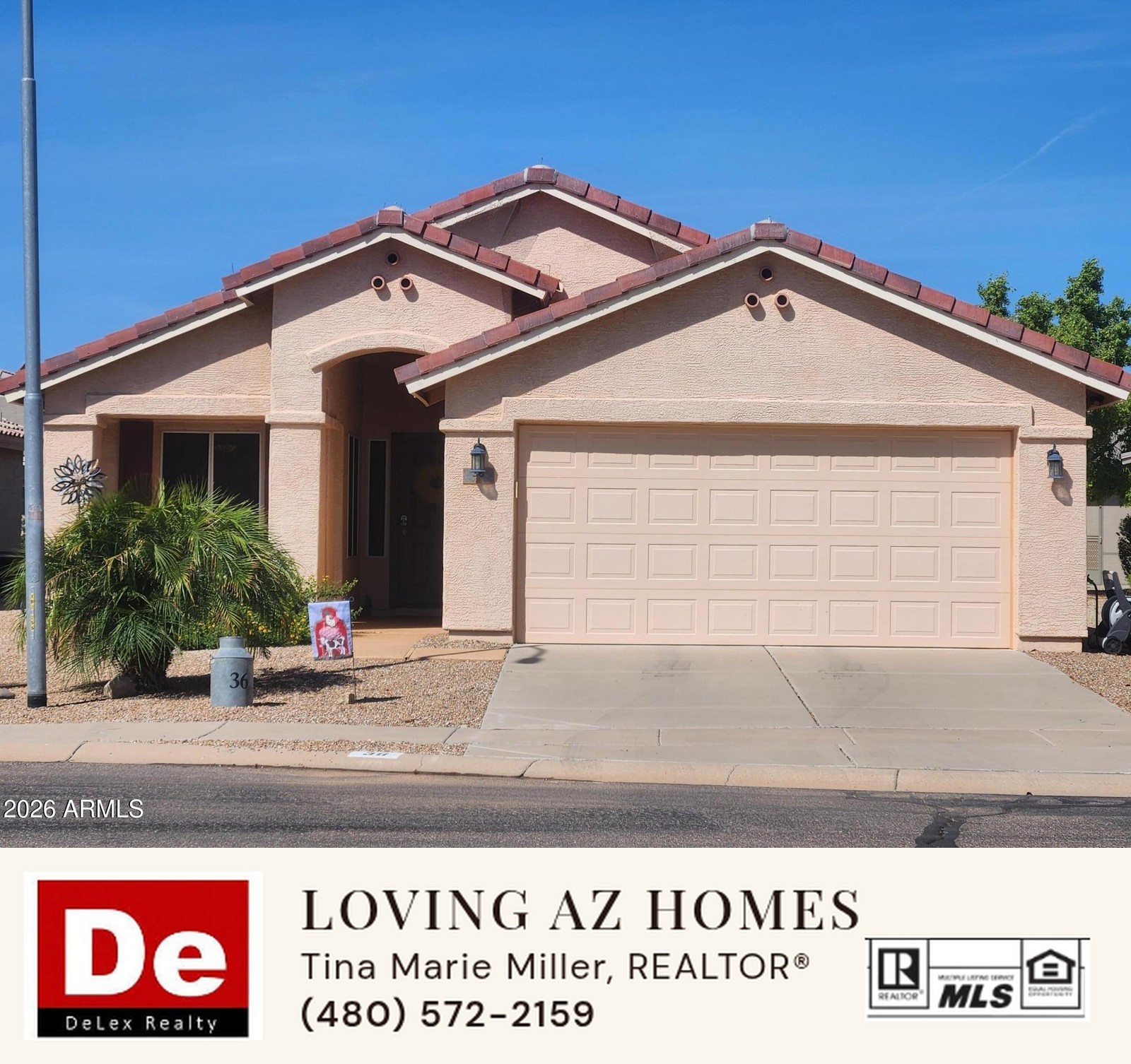 Front exterior of 36 S Valencia Ct in Mission Royale, Casa Grande, AZ