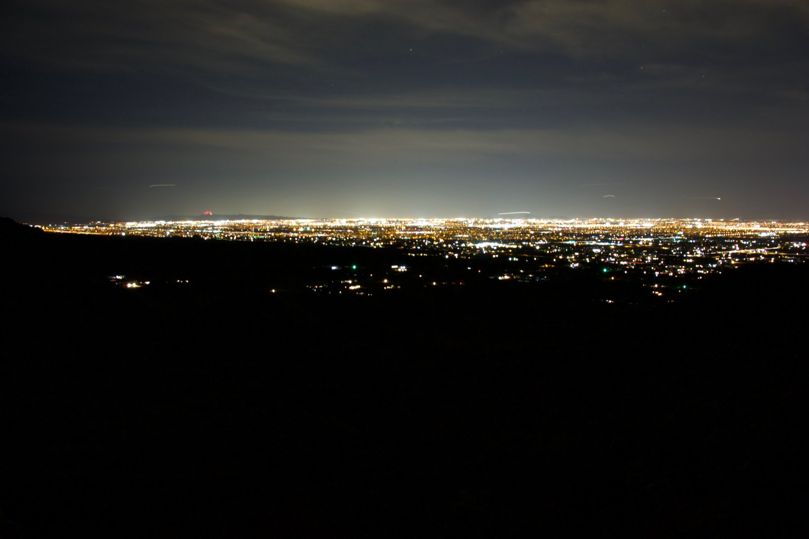 Nighttime view of the Phoenix area from the San Tan Mountains