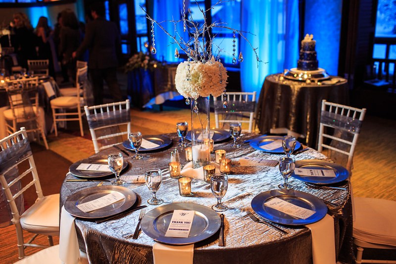 Alyeska Resort wedding reception setting in Girdwood