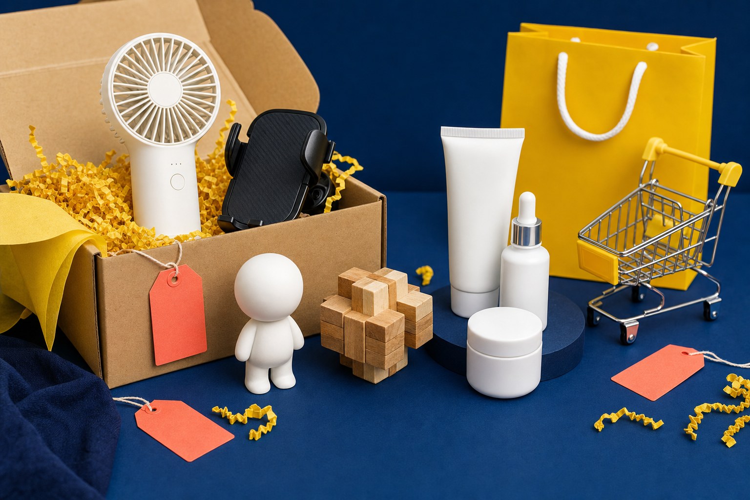 A mix of online marketplace finds arranged for a deal hunt