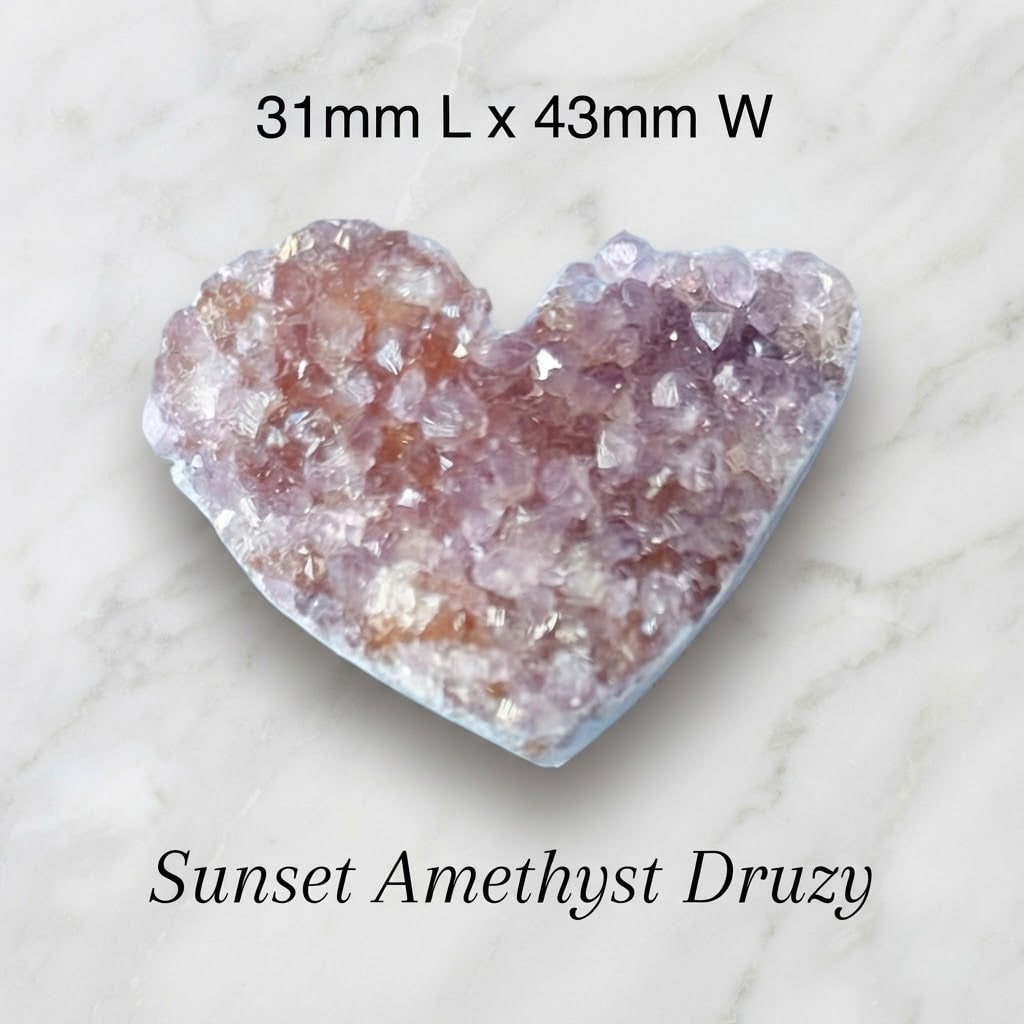 Amethyst druzy heart cluster