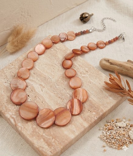 Mother of Pearl Coin Necklace
