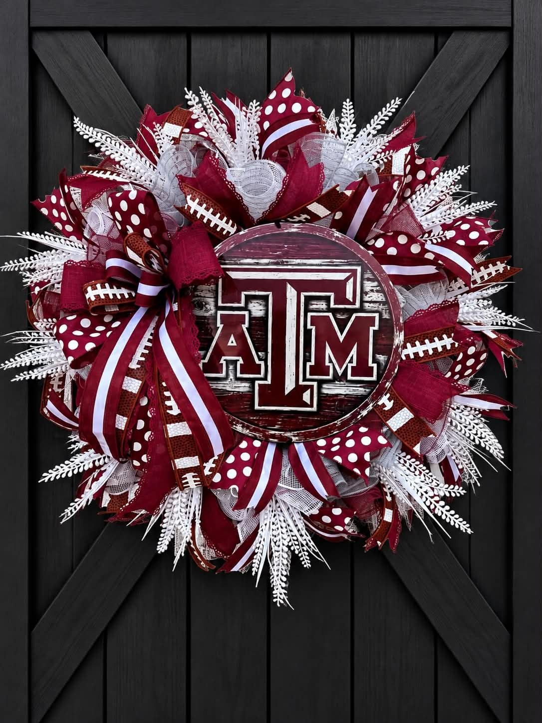 Handmade Texas A&M football wreath