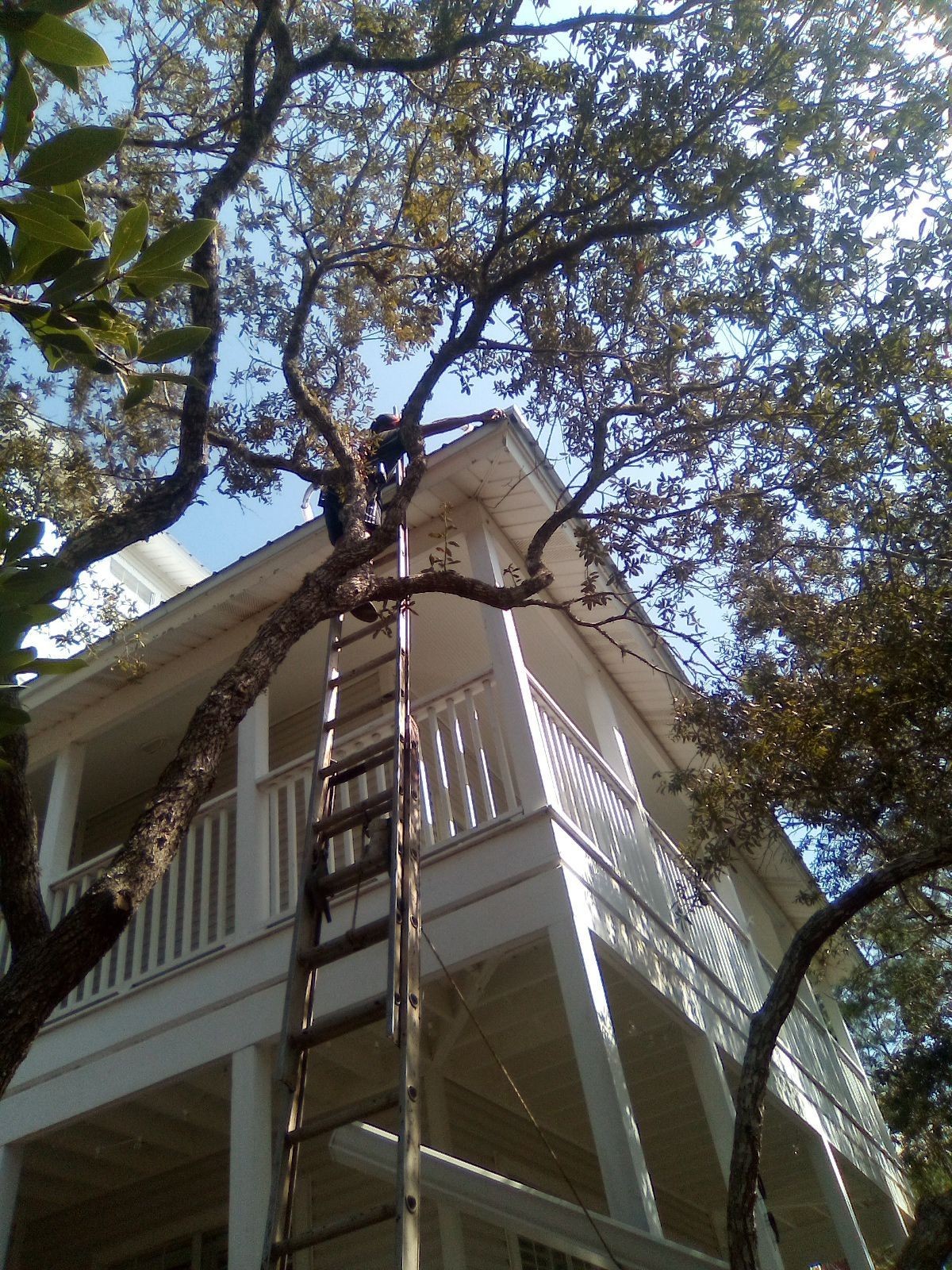 Gutter installation at a residential porch