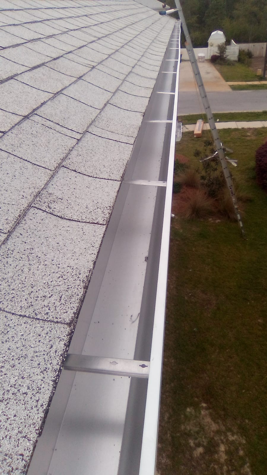Gutter detail at a finished house exterior