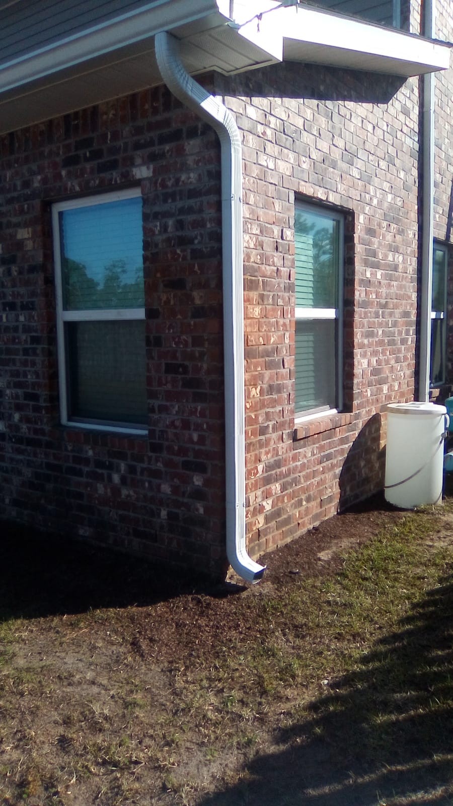 Gutter detail on a brick home