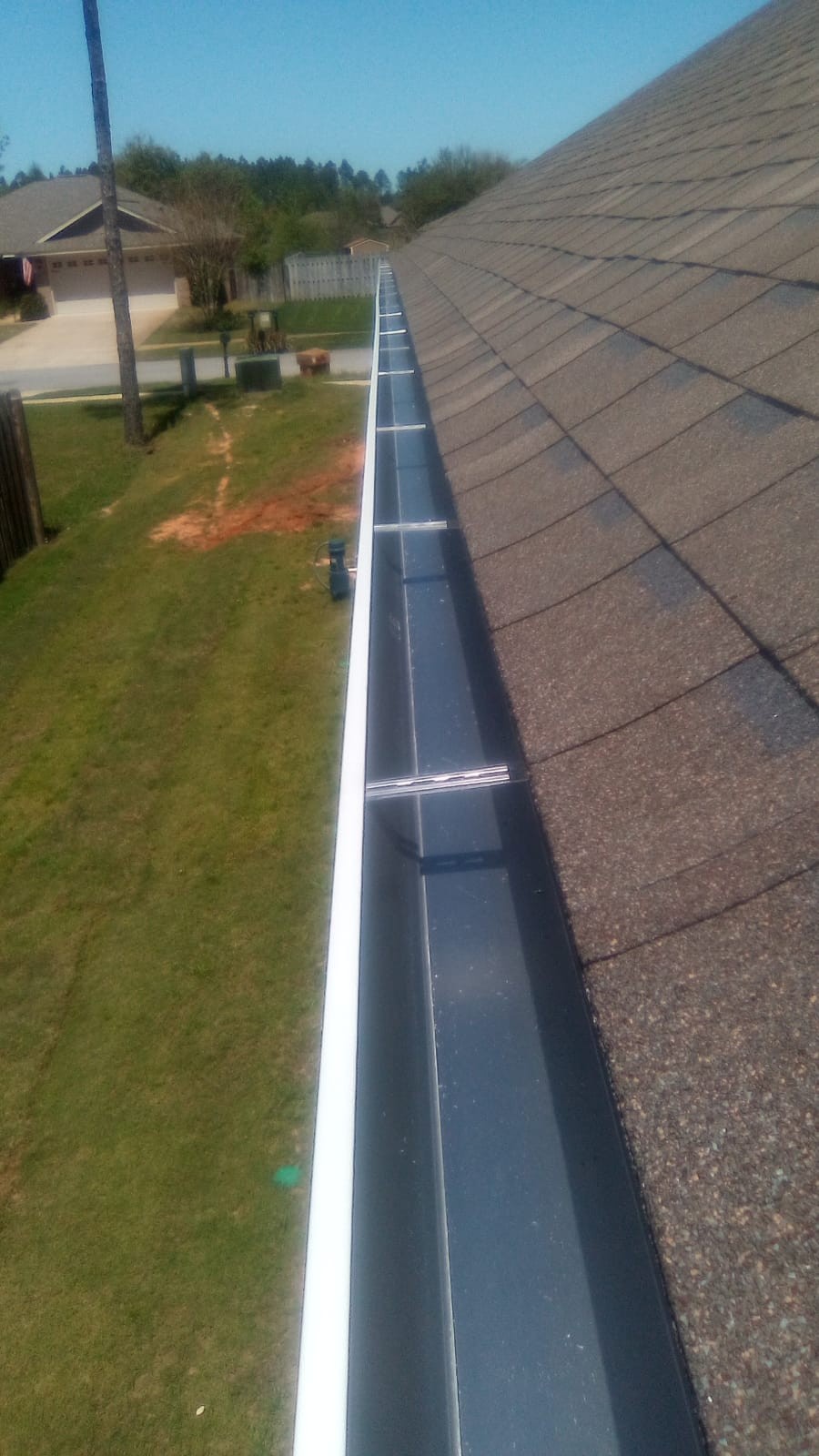 Gutter line at a two-story home