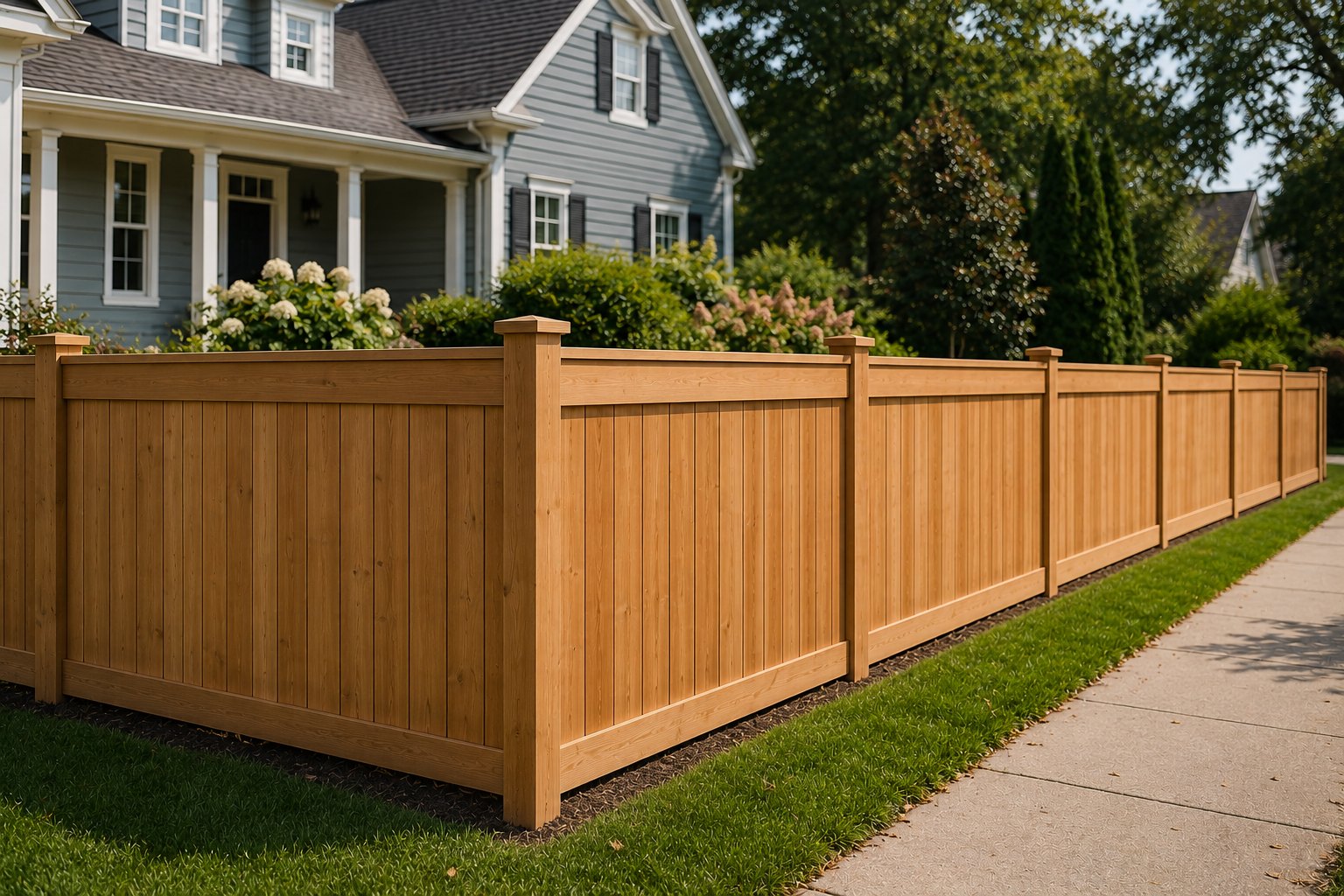 Wood fence installation