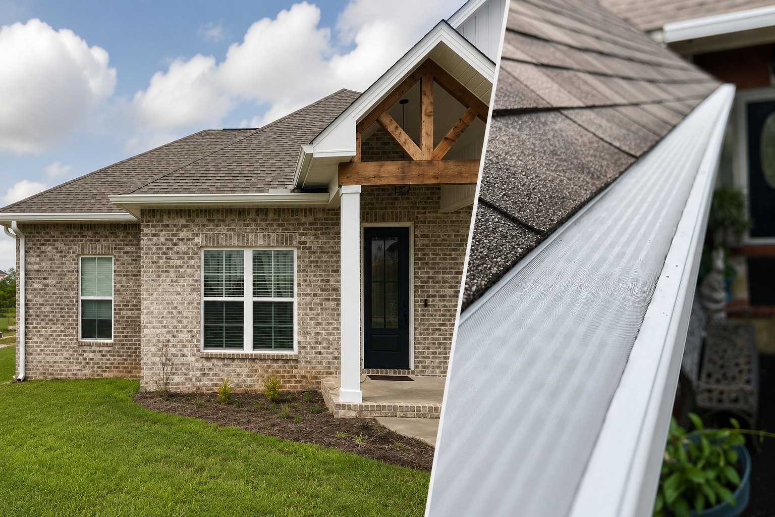 Gutter and soffit work on a home