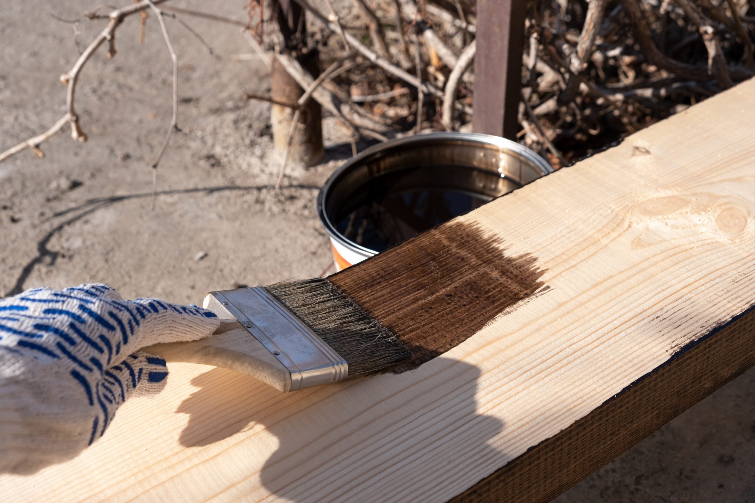 Craftsmanship tools prepared for exterior work