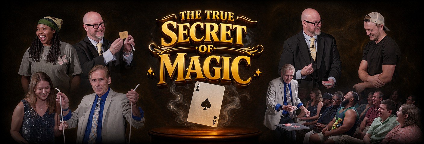 Zelnik performing The True Secret of Magic with audience members