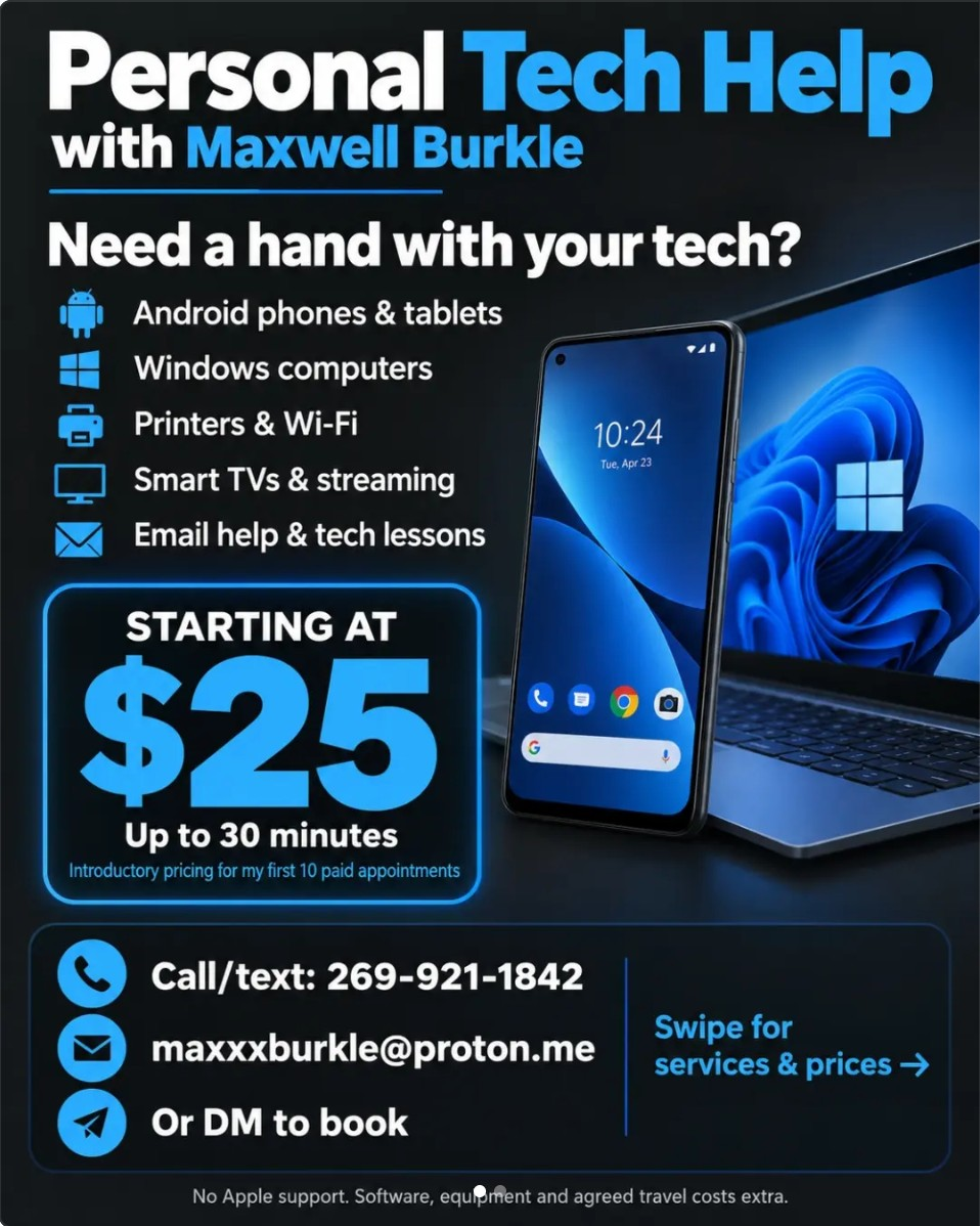 Personal Tech Help with Maxwell Burkle logo